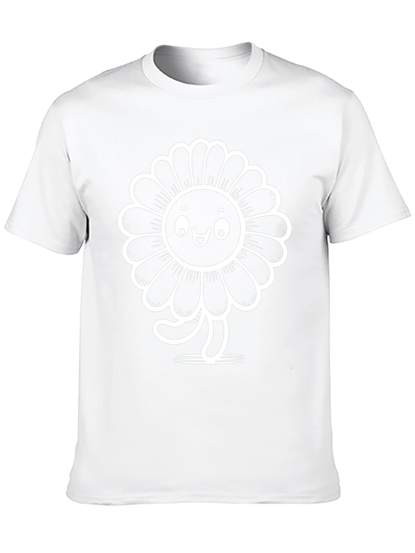 Funky Flower Graphic Tee - Black Cotton T-Shirt