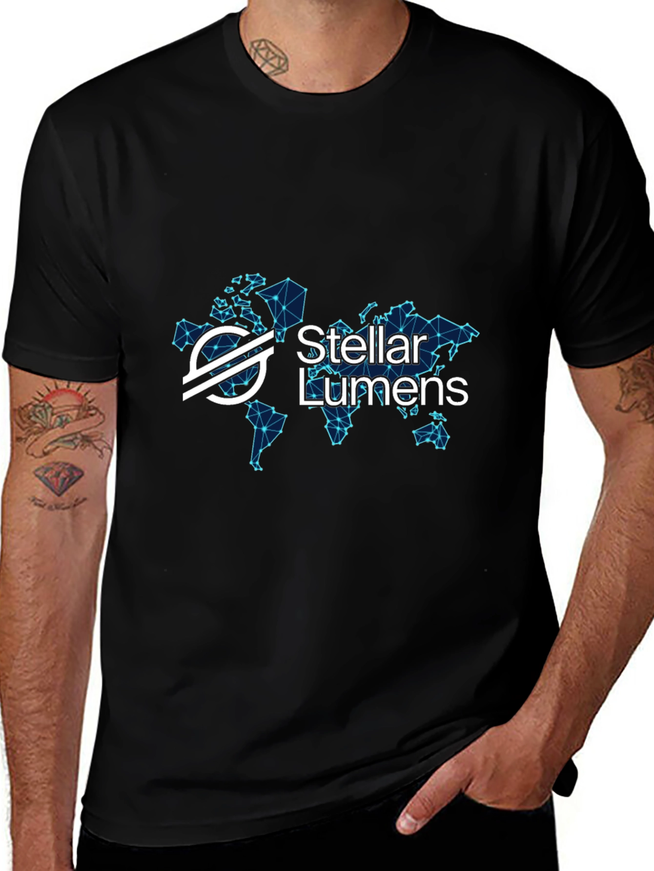 Stellar Lumens Black T-Shirt Crypto Tee