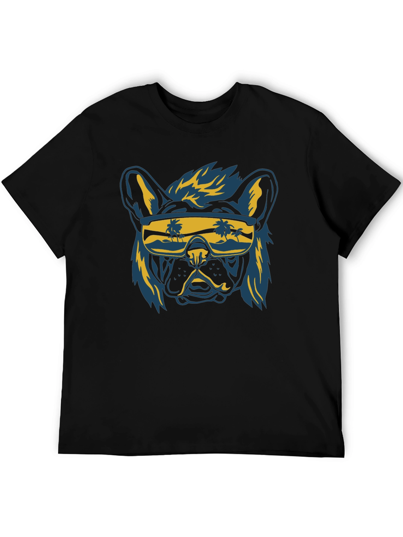 Cool Dog Sunglasses Black Graphic T-Shirt