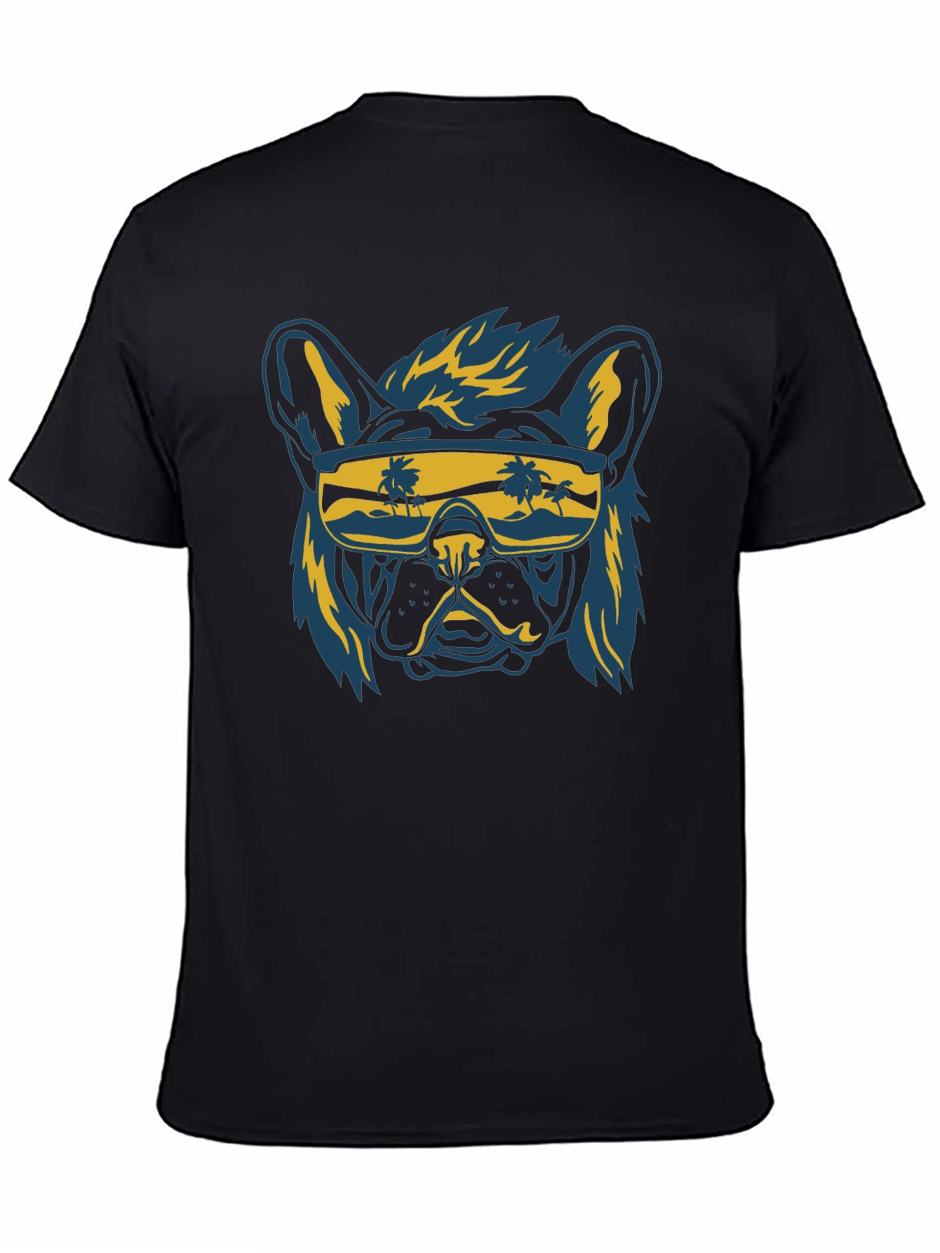 Cool Dog Sunglasses Black Graphic T-Shirt