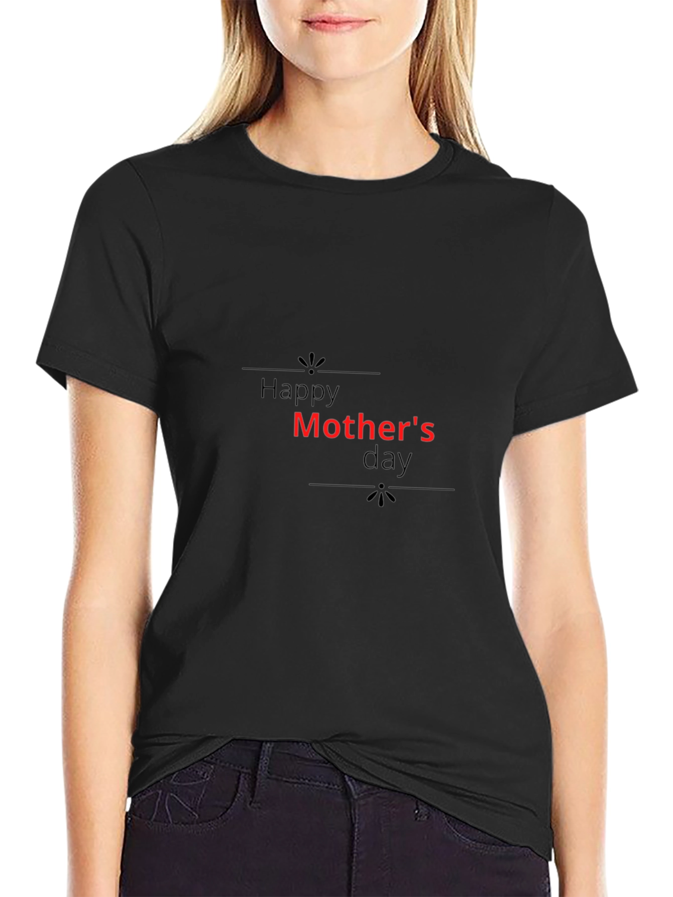 Happy Mothers Day Black T-Shirt