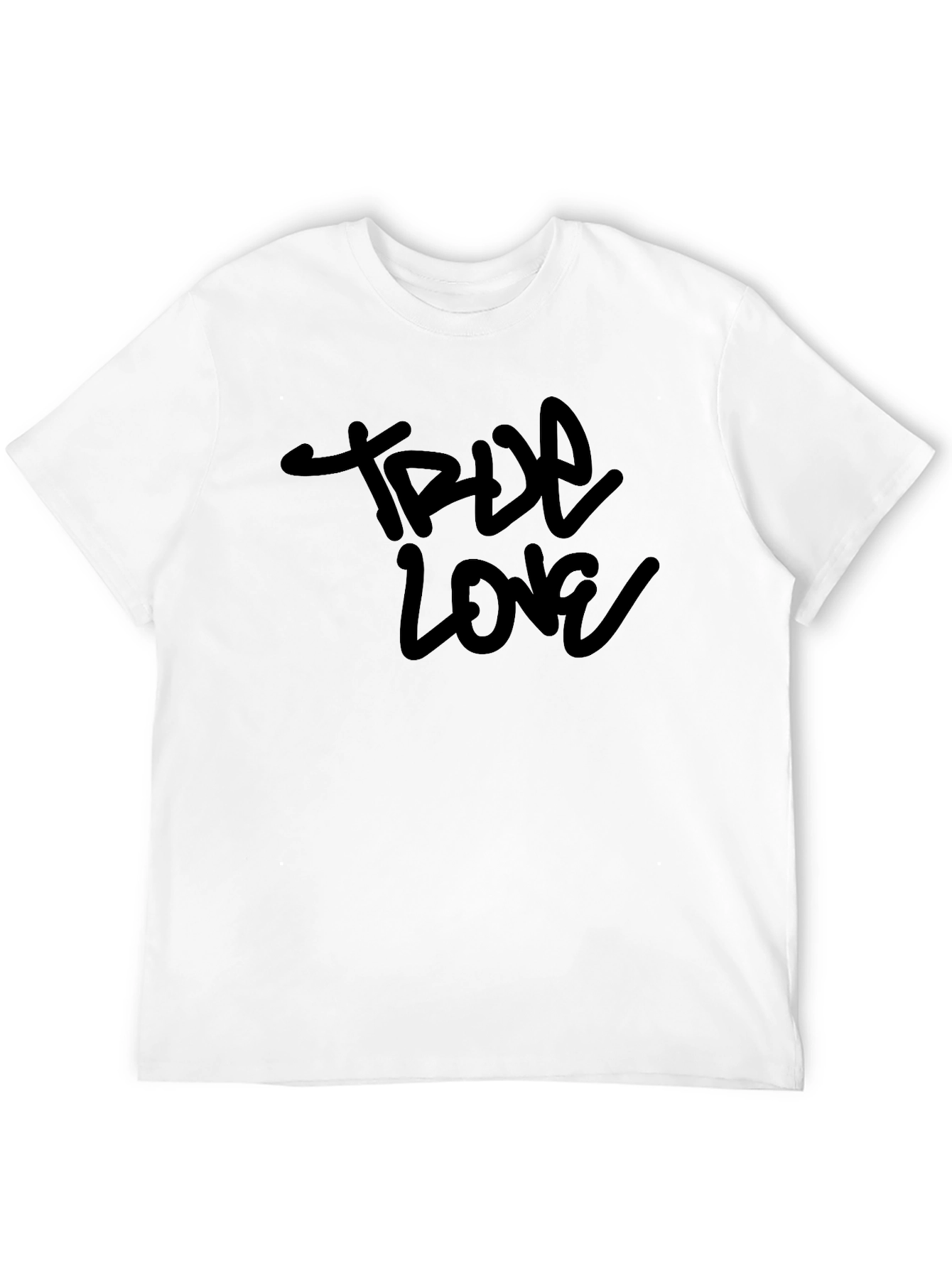True Love Graphic Print Black T-Shirt
