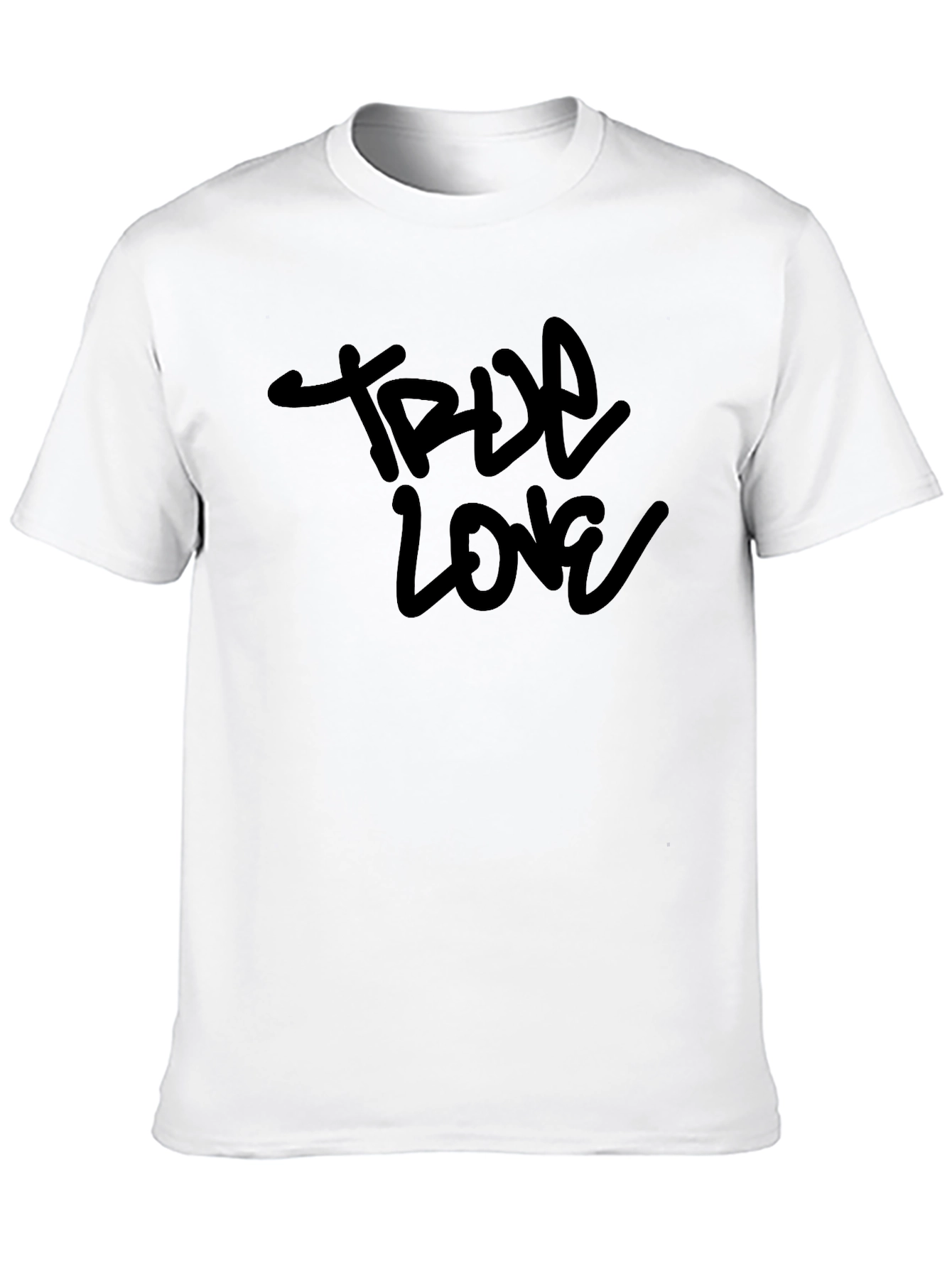 True Love Graphic Print Black T-Shirt
