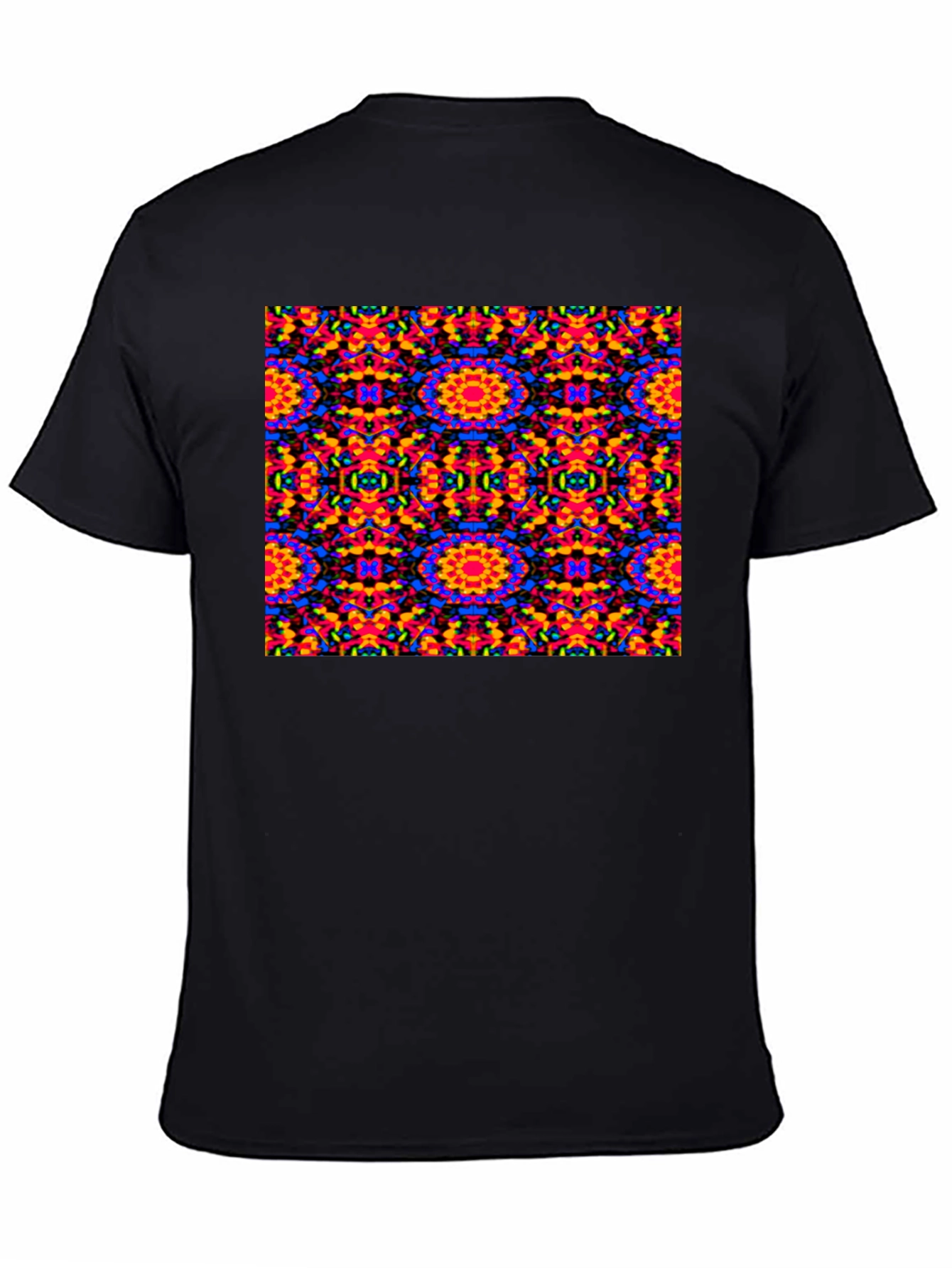 Kaleidoscope Patterned Black T-Shirt