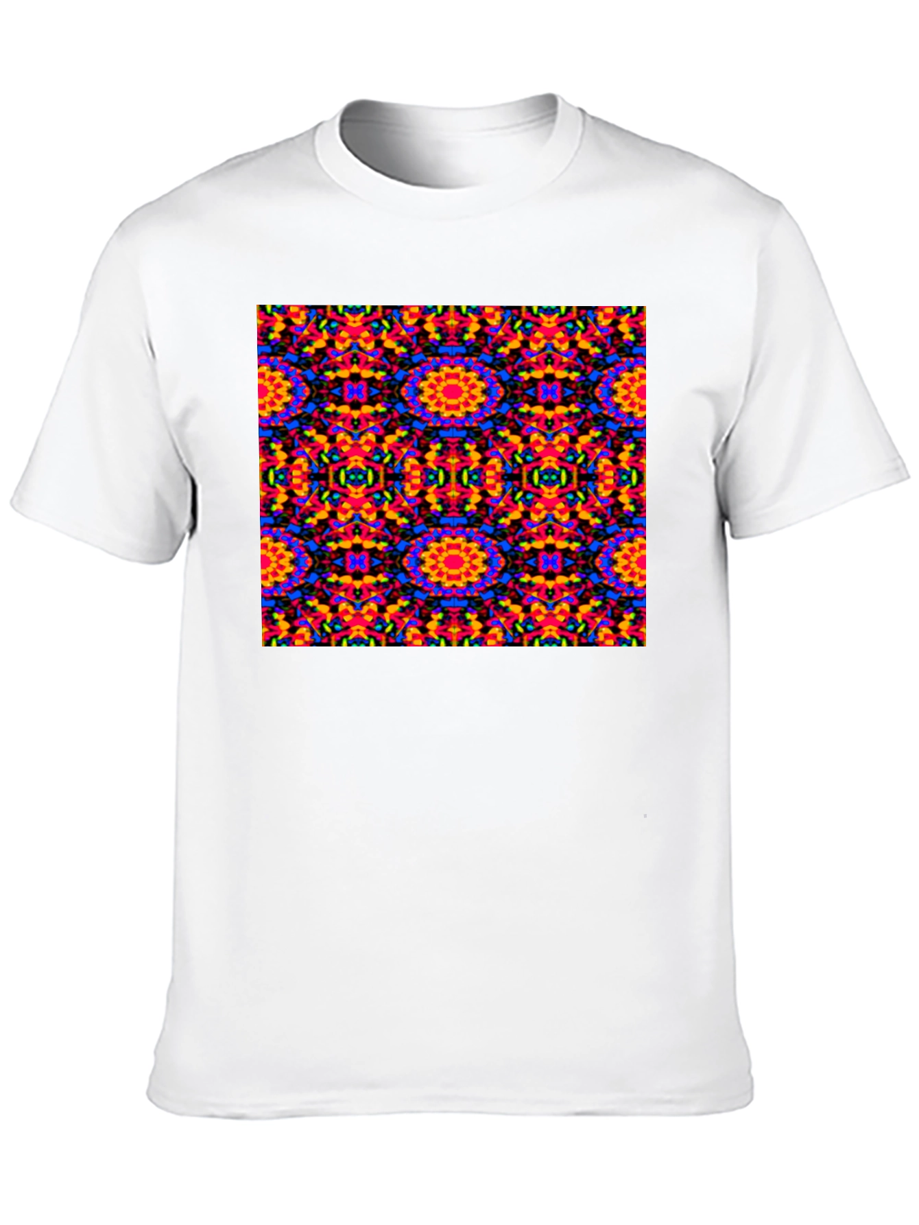 Kaleidoscope Patterned Black T-Shirt