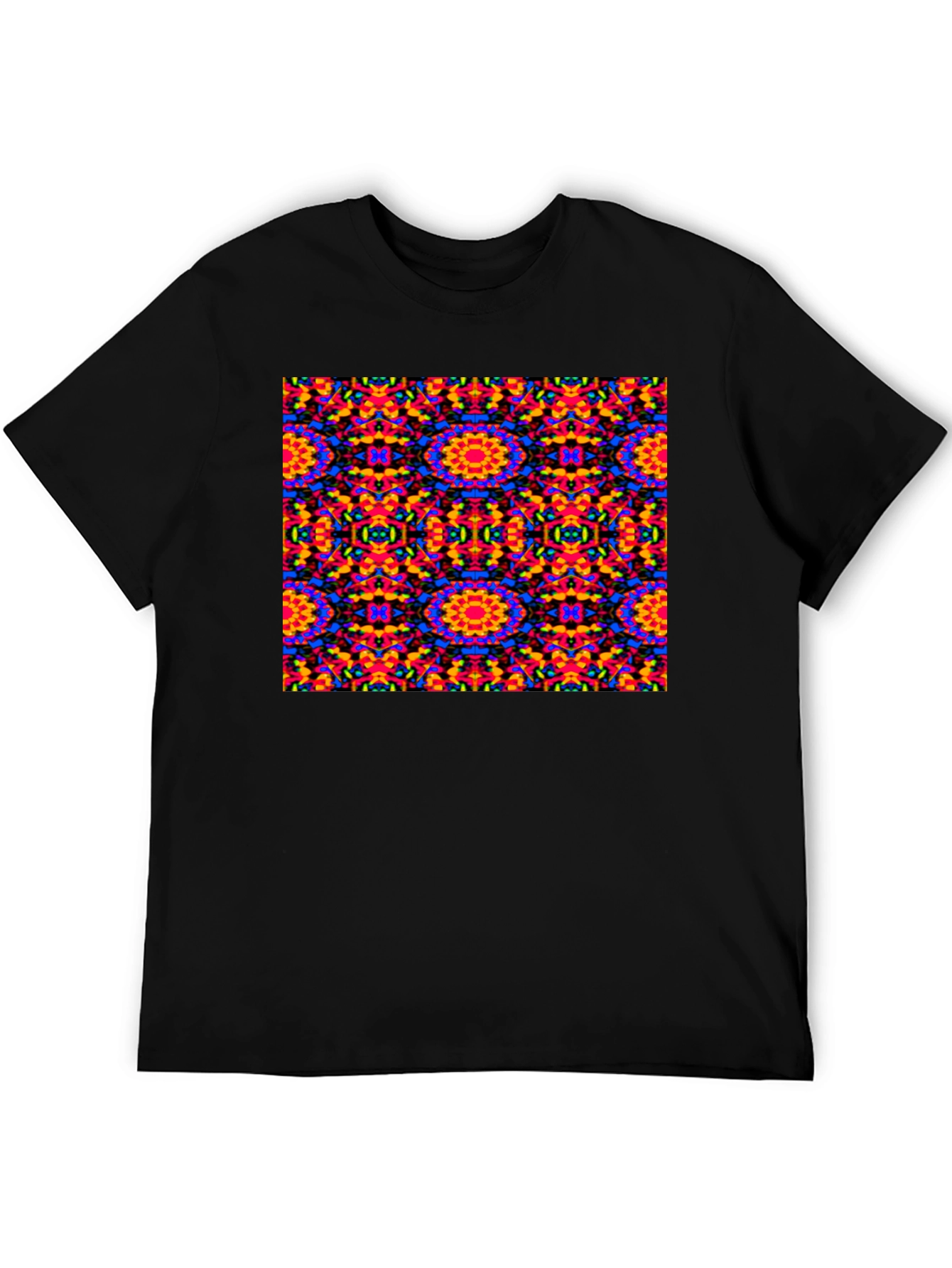 Kaleidoscope Patterned Black T-Shirt