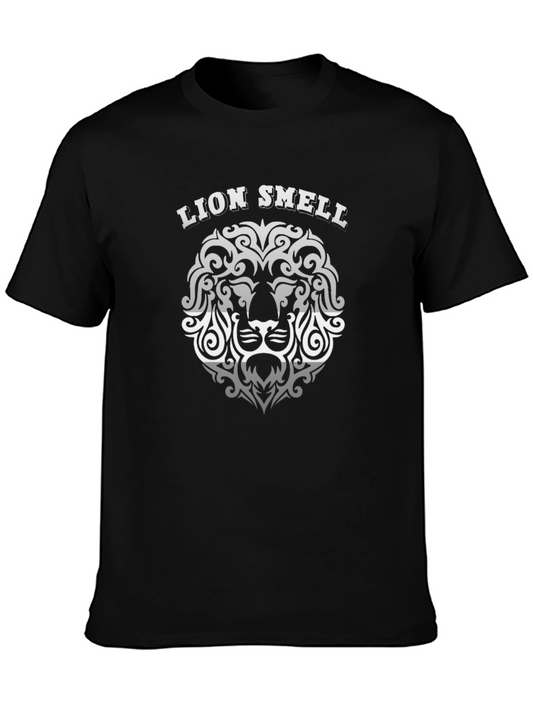 Lion Smell Graphic Print Mens T-Shirt