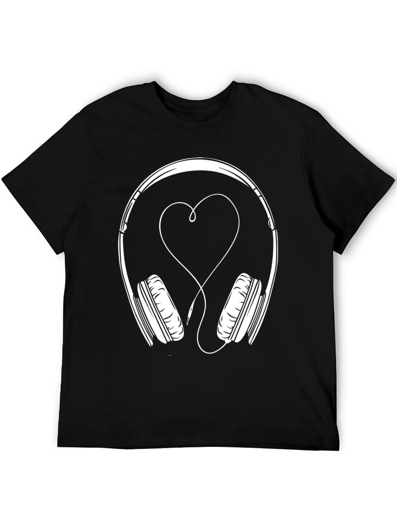 Heart Headphones Graphic Tee - Music Lover T-Shirt