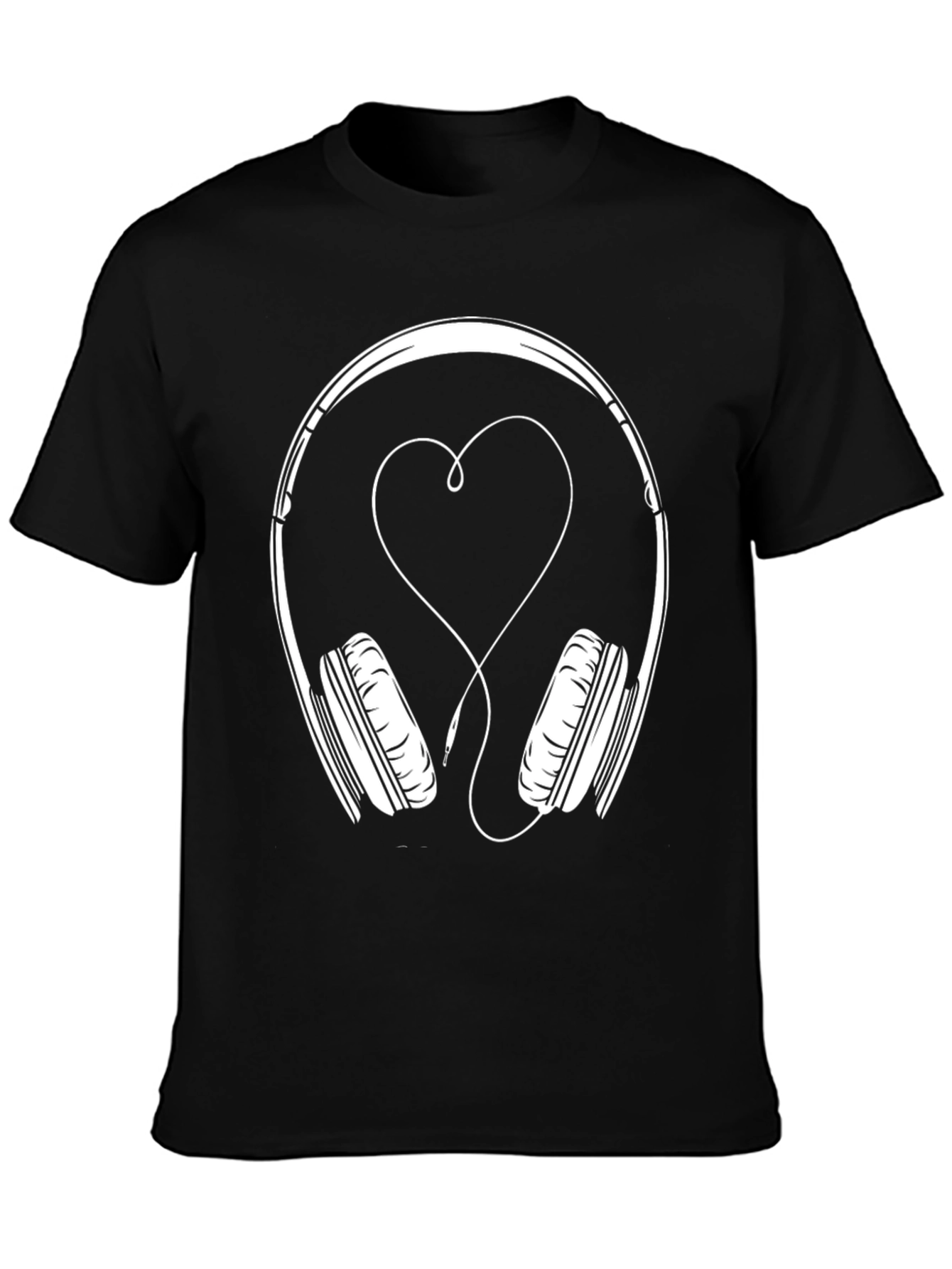 Heart Headphones Graphic Tee - Music Lover T-Shirt