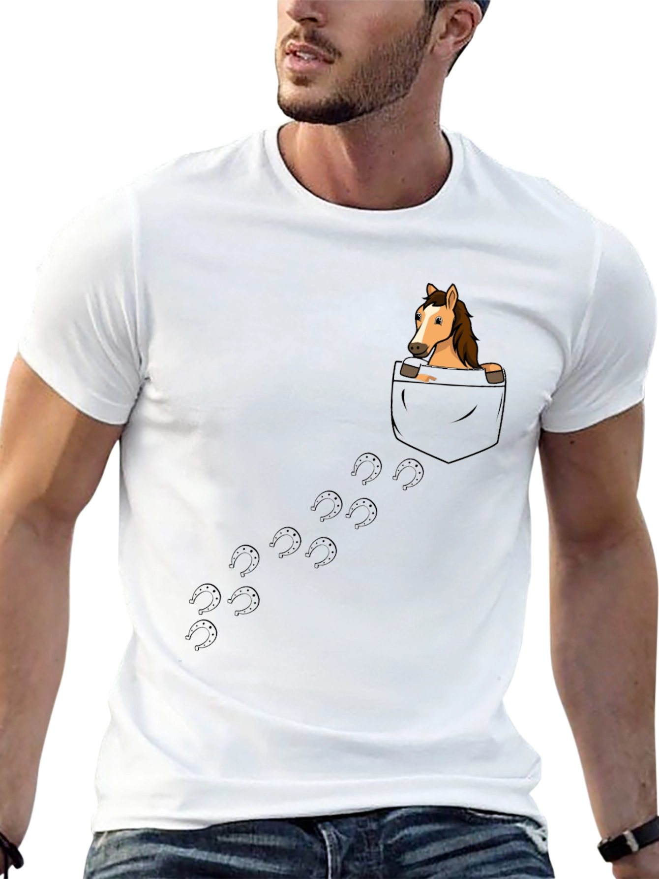 Horse in Pocket T-Shirt - Graphic Tee