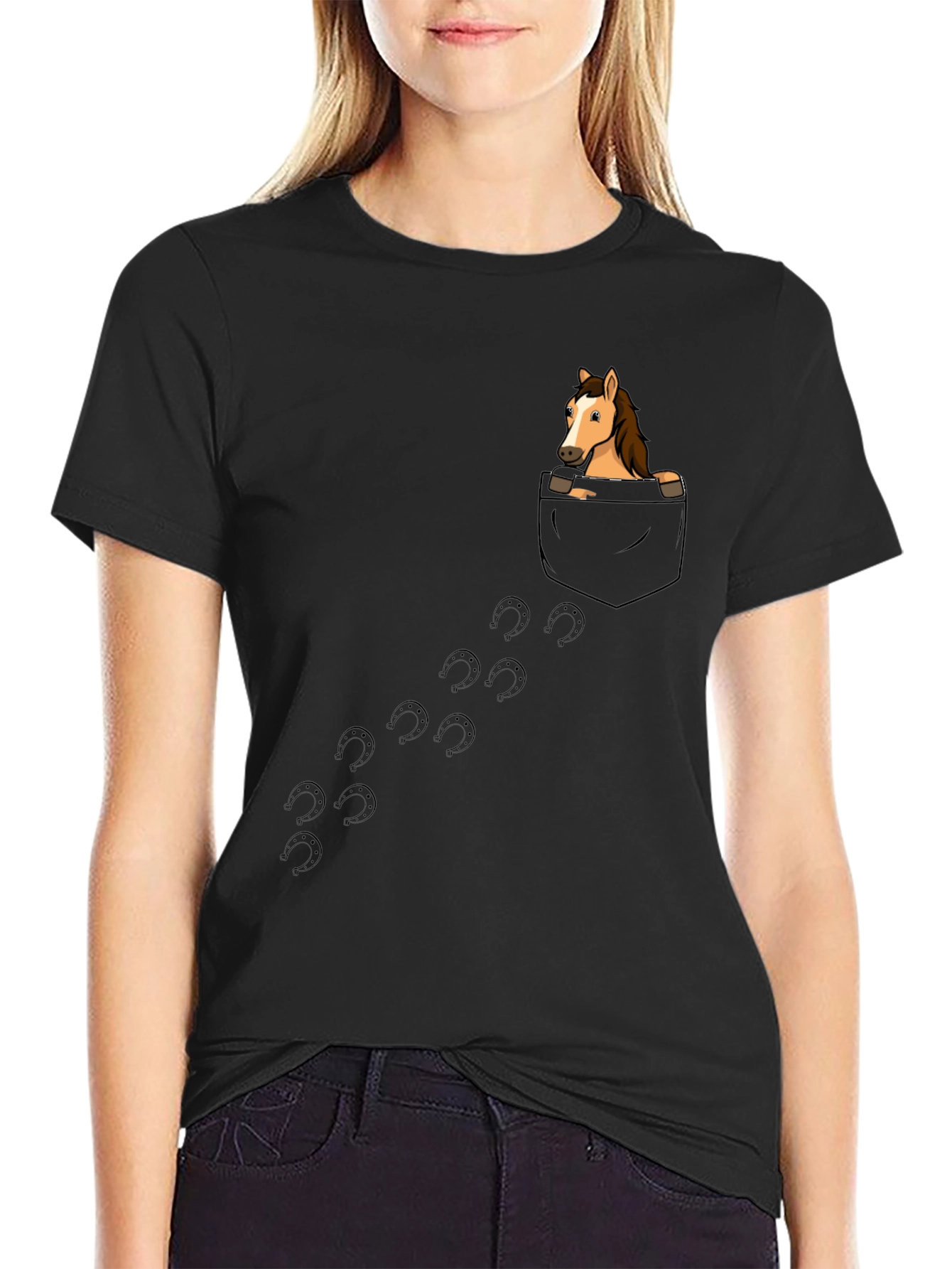 Horse in Pocket T-Shirt - Graphic Tee