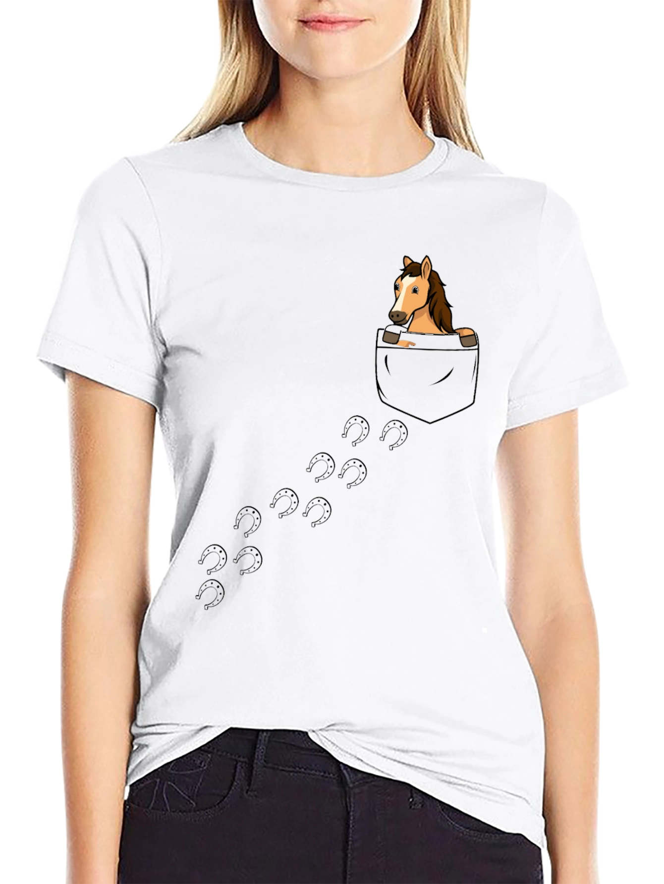 Horse in Pocket T-Shirt - Graphic Tee
