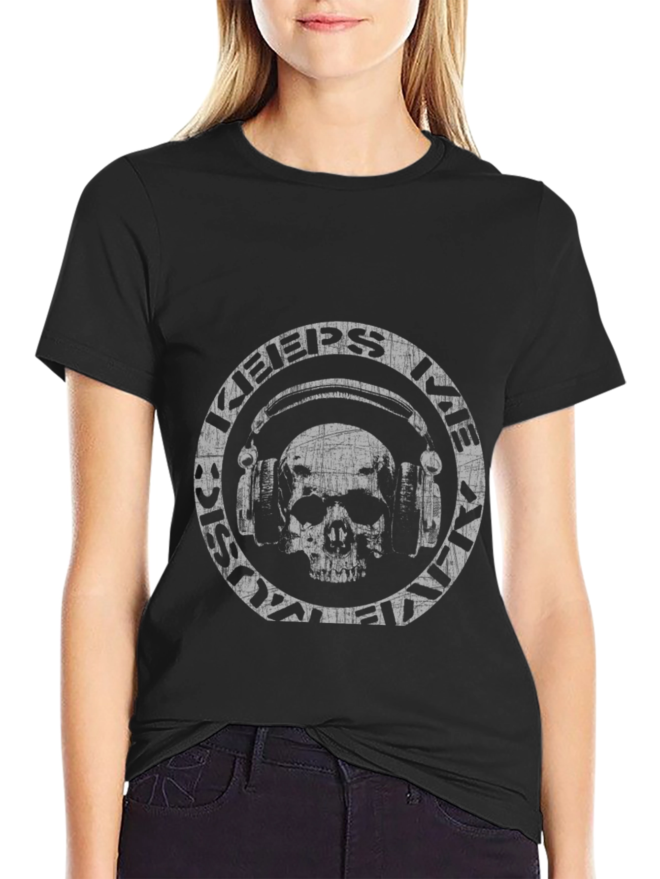 Skull Headphone Graphic Tee - Rock & Roll Style