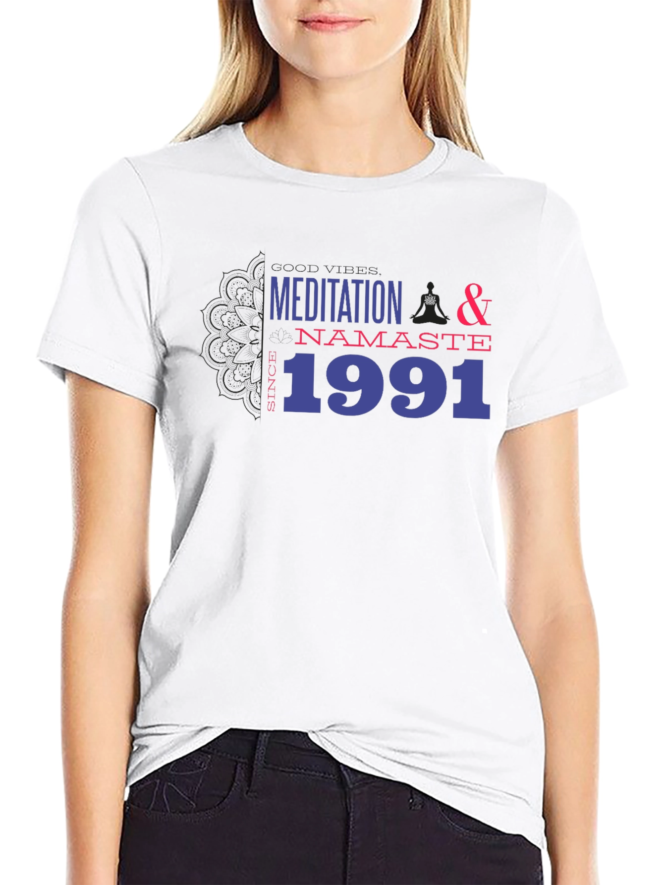 Meditation Namaste Since 1991 Black T-Shirt