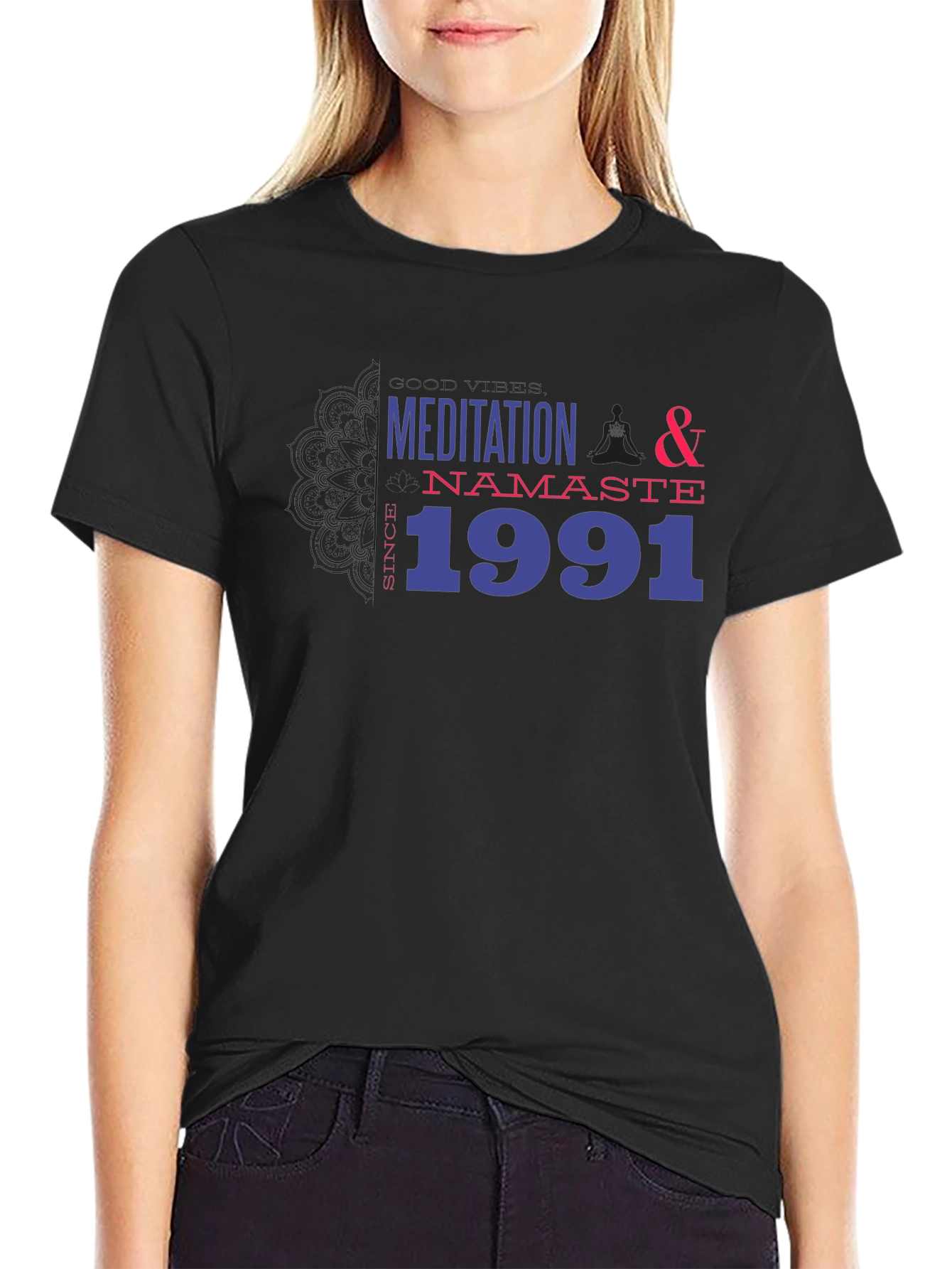 Meditation Namaste Since 1991 Black T-Shirt