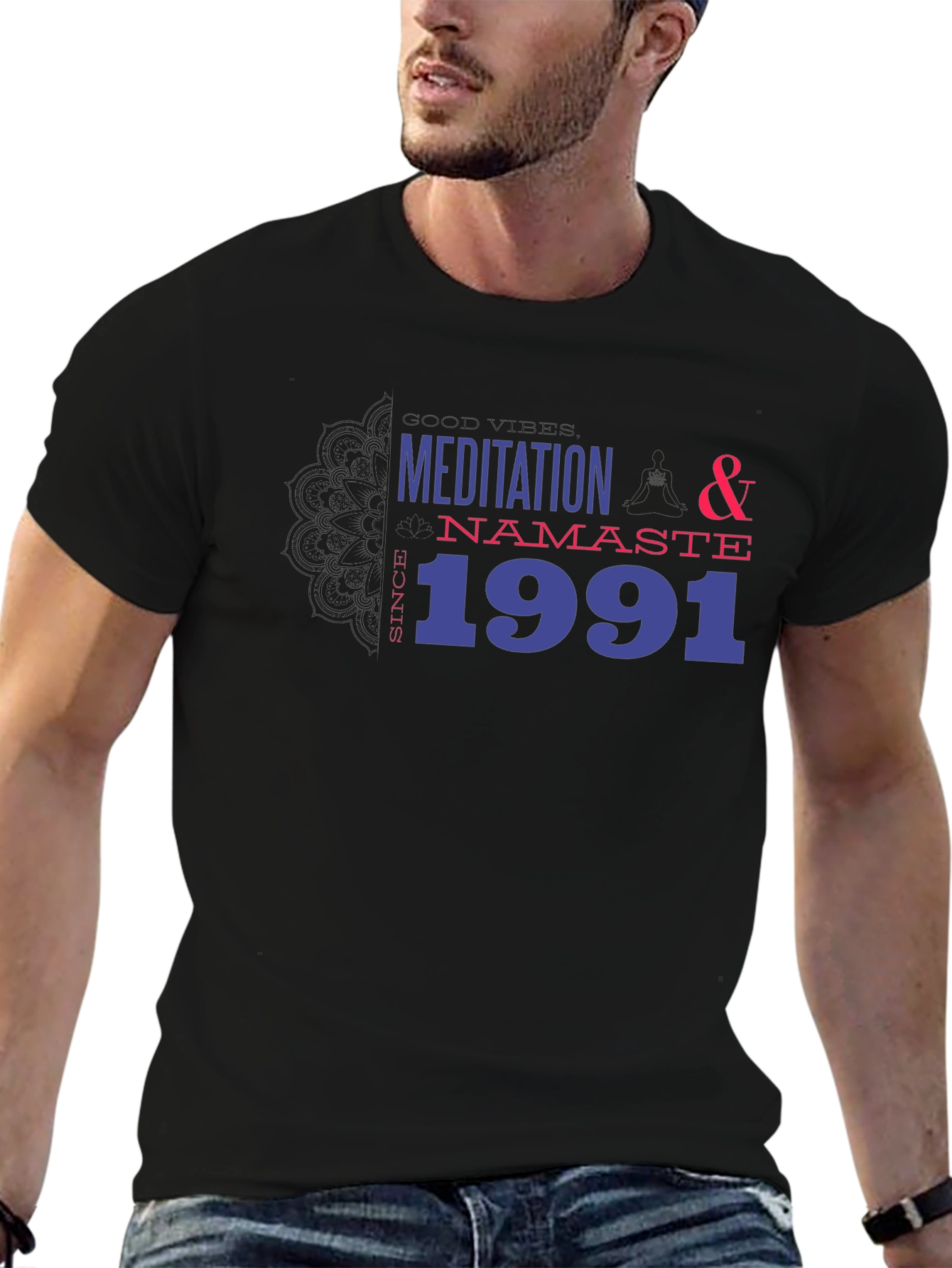 Meditation Namaste Since 1991 Black T-Shirt