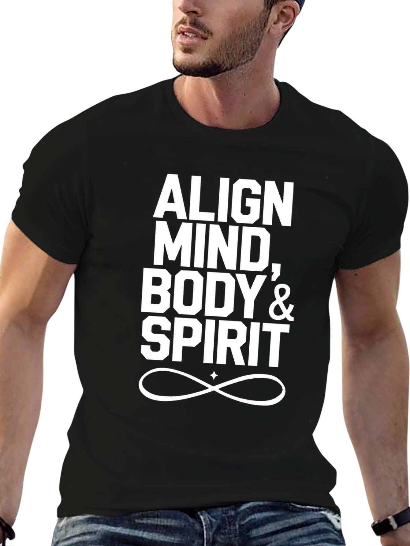 Align Mind Body Spirit Black T-Shirt