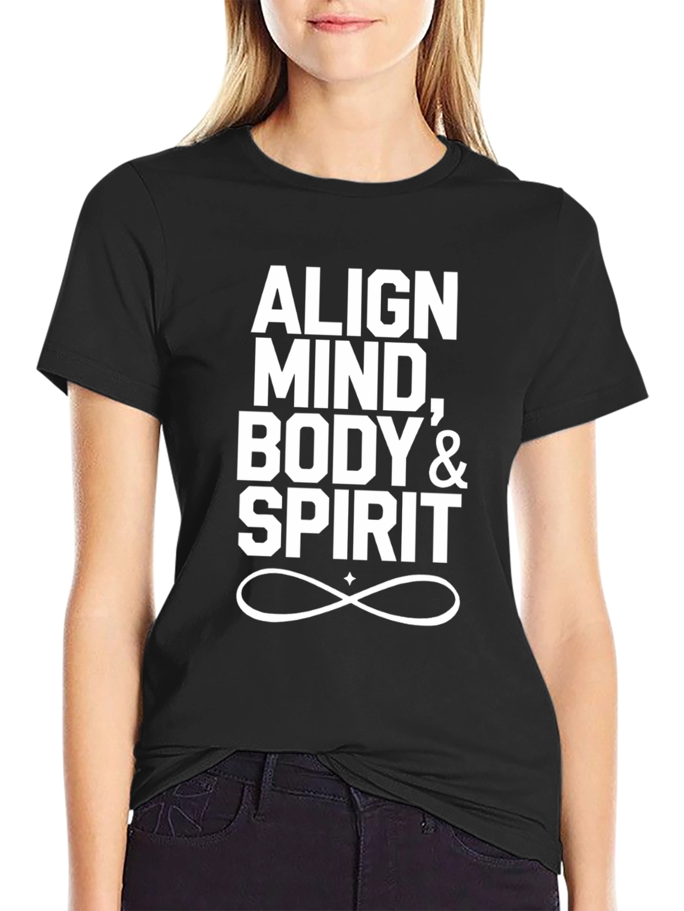 Align Mind Body Spirit Black T-Shirt