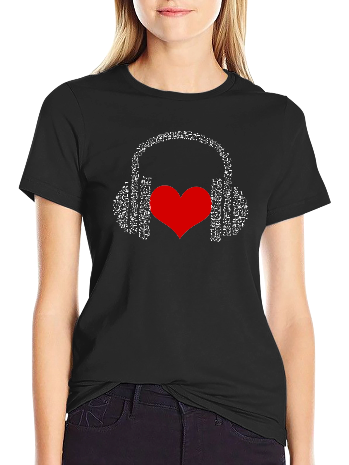Music Lover T-Shirt - Headphones & Heart