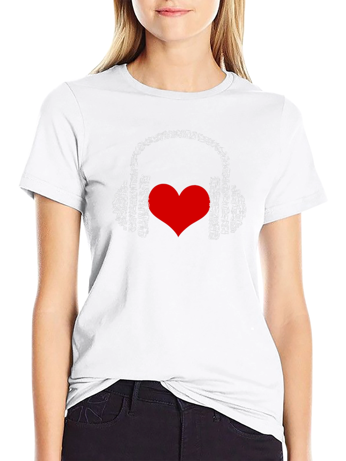 Music Lover T-Shirt - Headphones & Heart