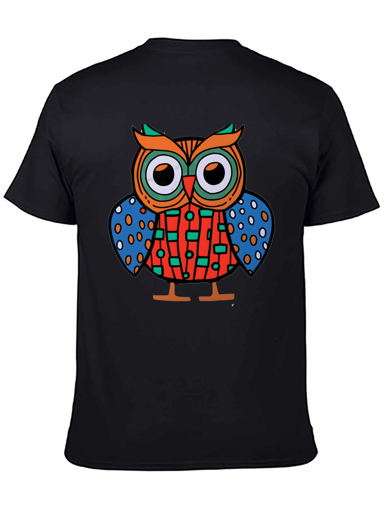 Funky Owl Graphic Tee - Mens Black T-Shirt