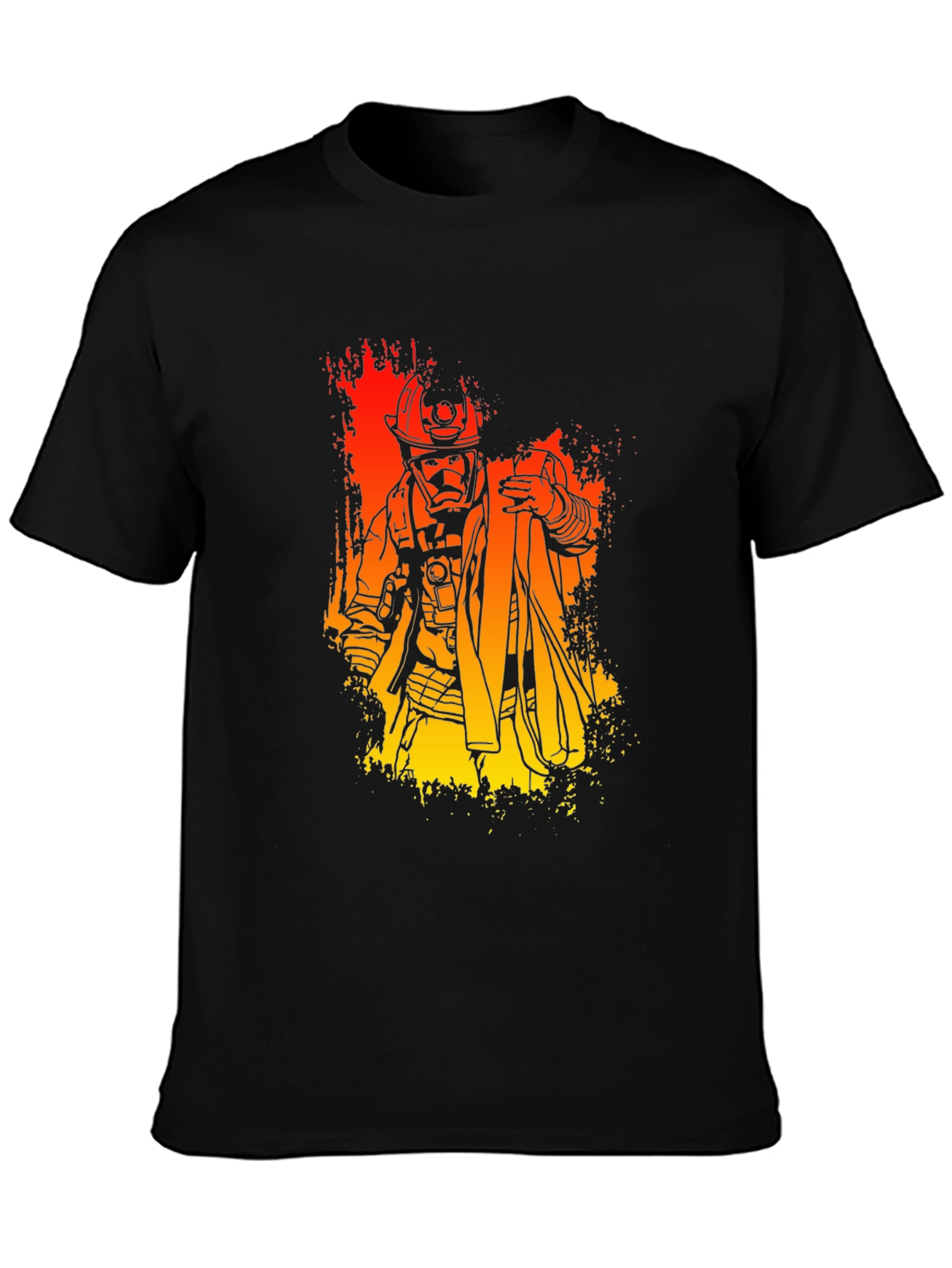 Firefighter Graphic Print T-Shirt