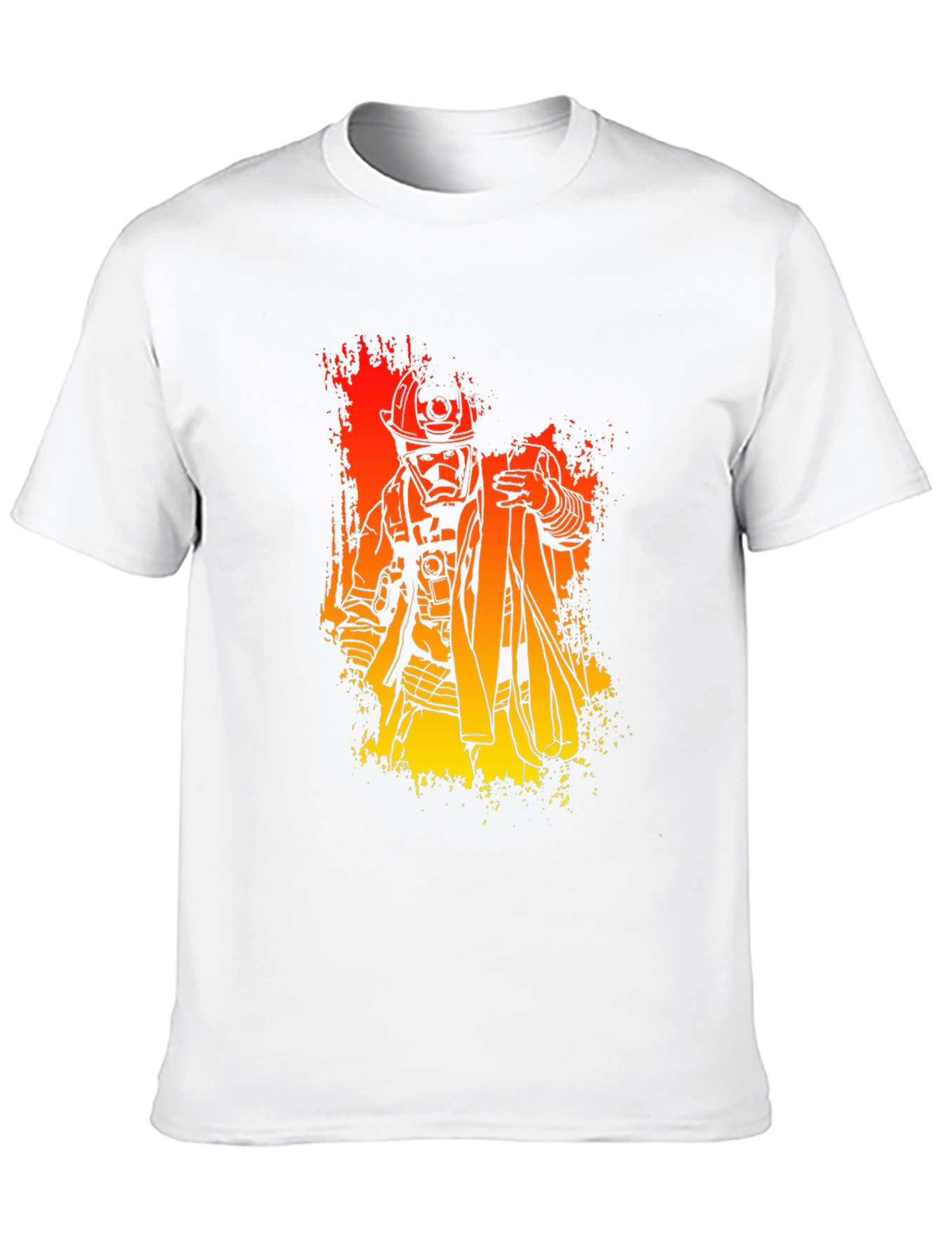 Firefighter Graphic Print T-Shirt