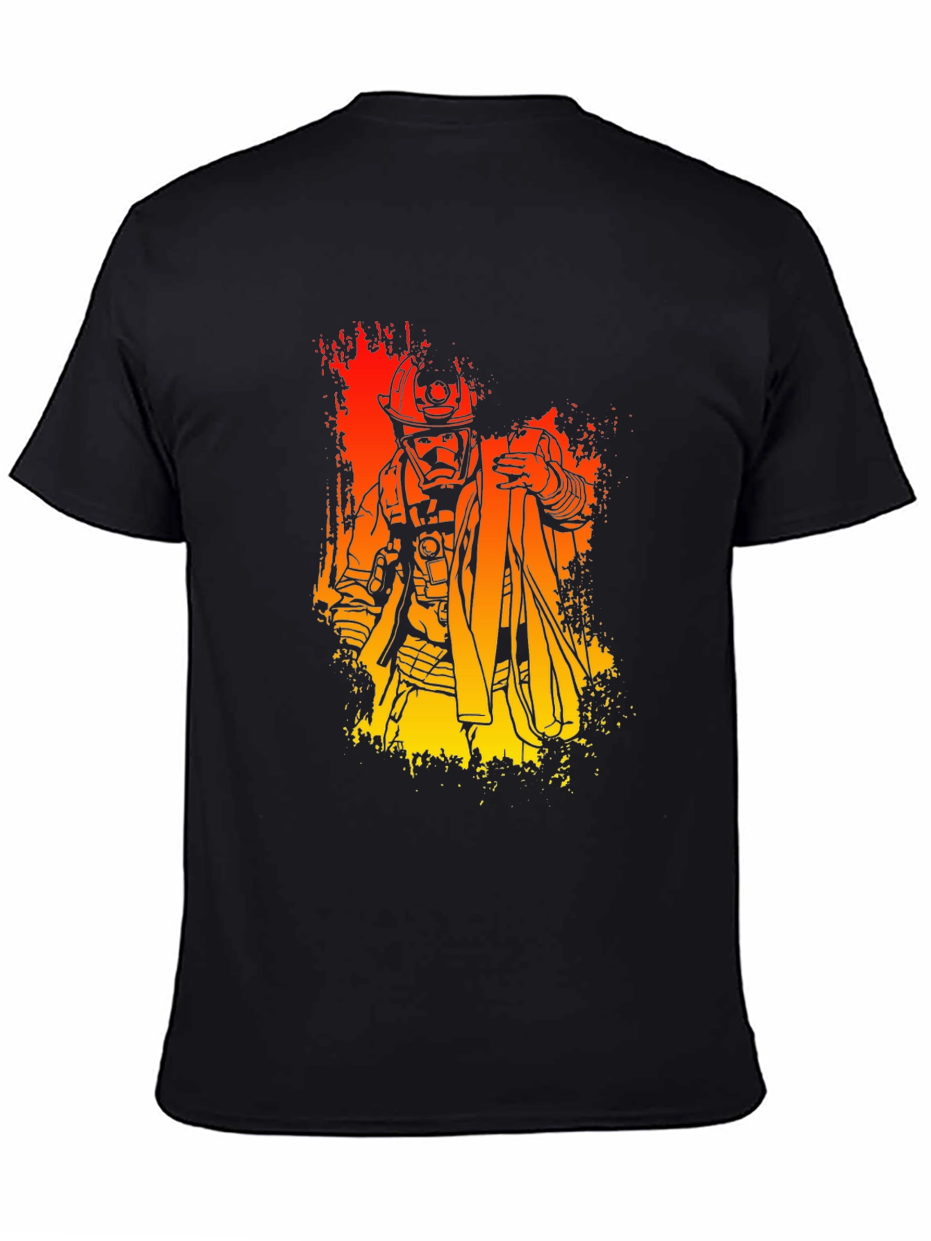 Firefighter Graphic Print T-Shirt