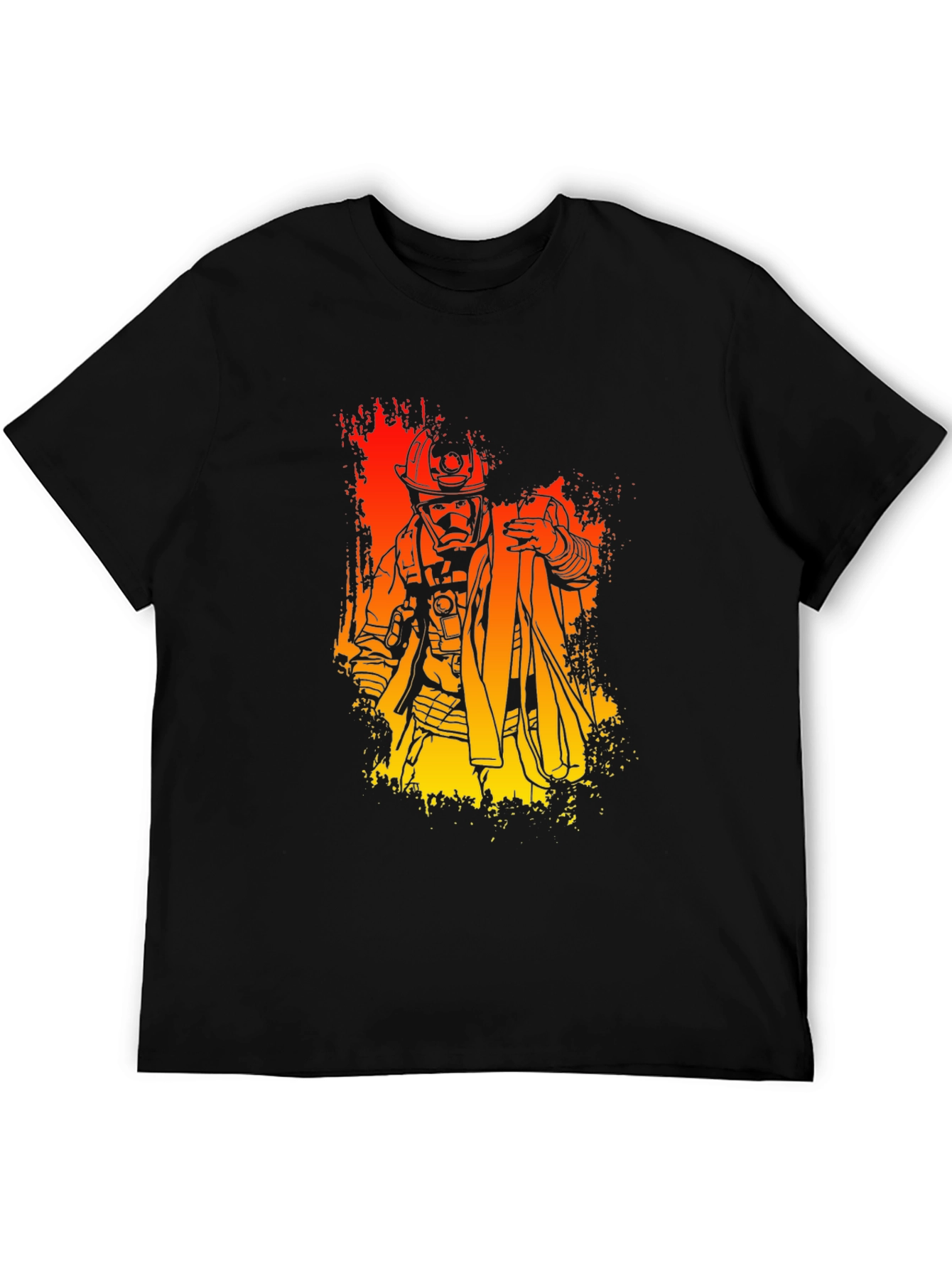 Firefighter Graphic Print T-Shirt