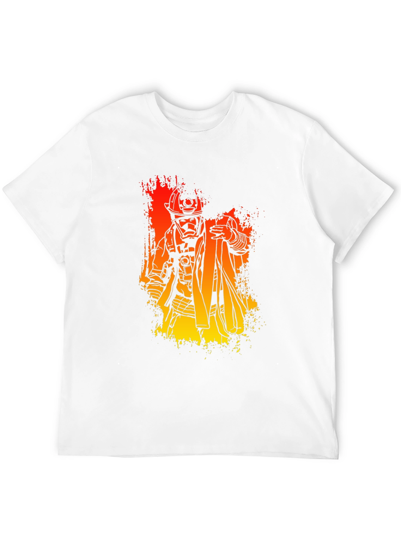 Firefighter Graphic Print T-Shirt