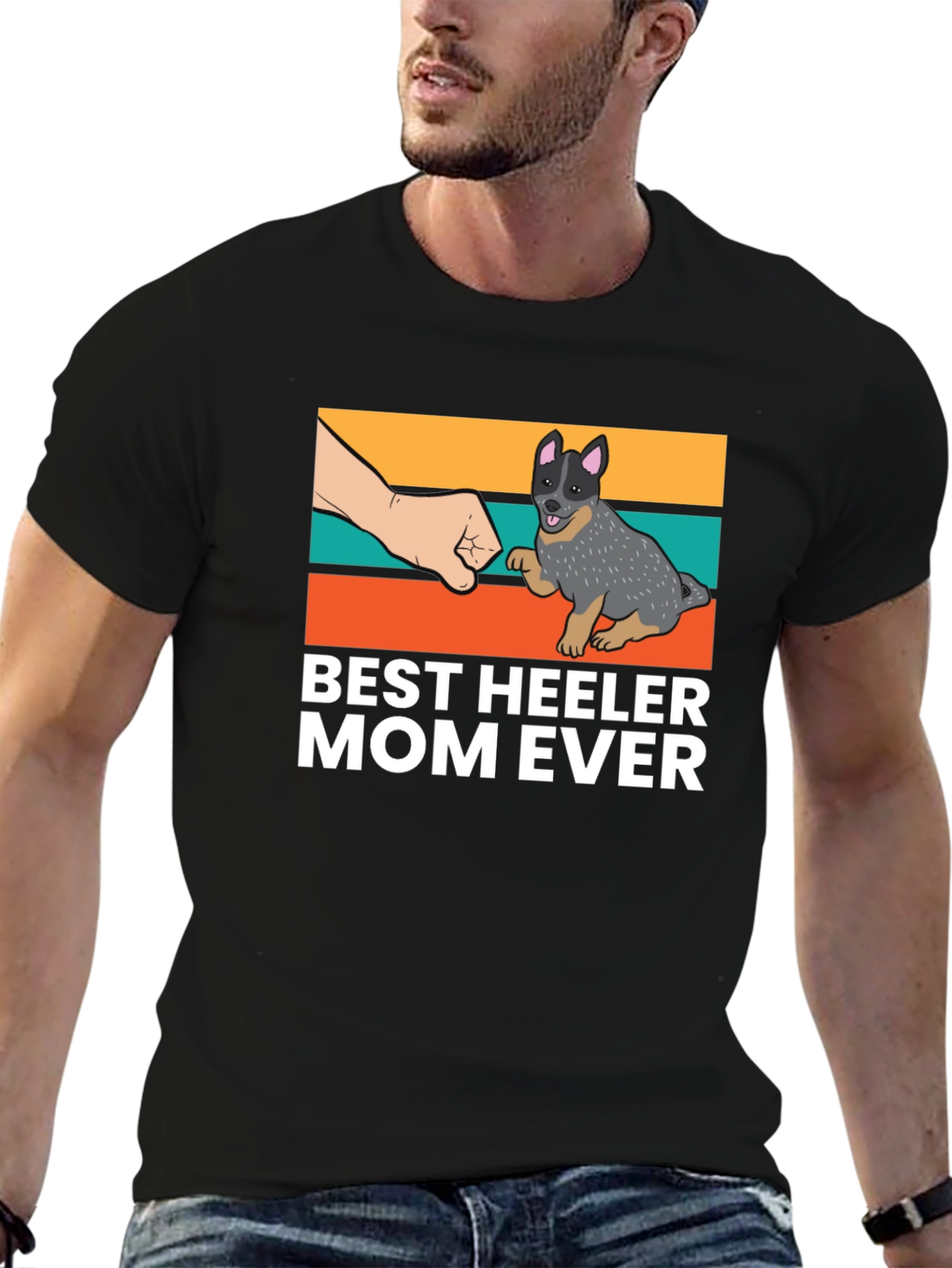 Best Heeler Mom Ever Black T-Shirt