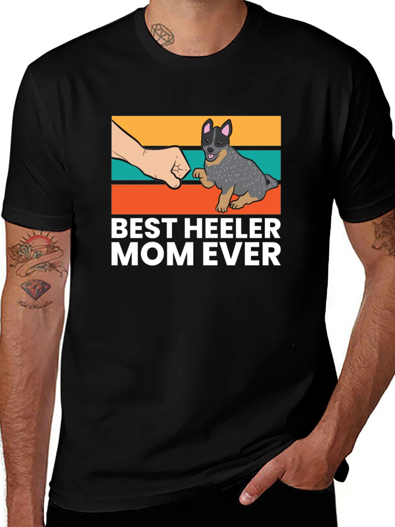 Best Heeler Mom Ever Black T-Shirt