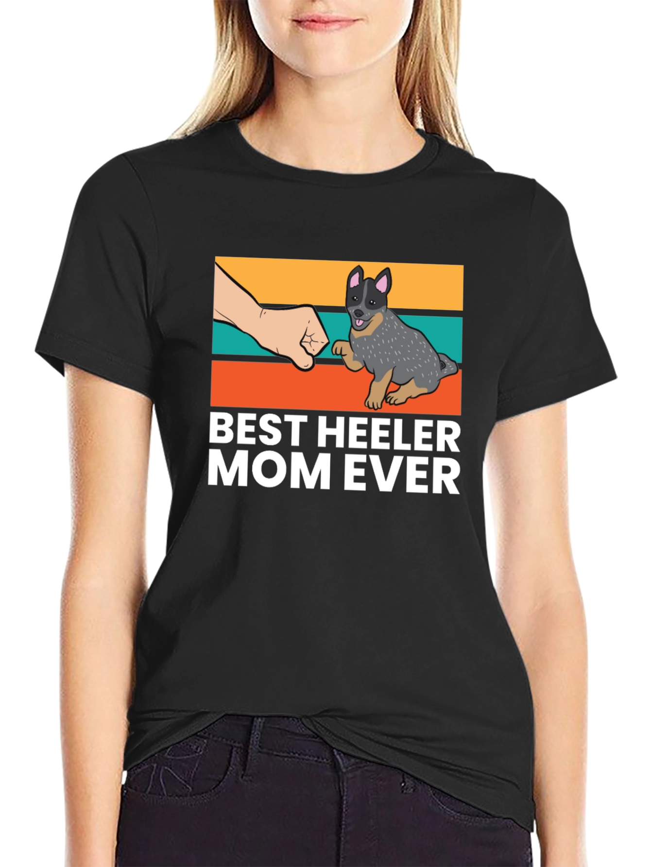 Best Heeler Mom Ever Black T-Shirt