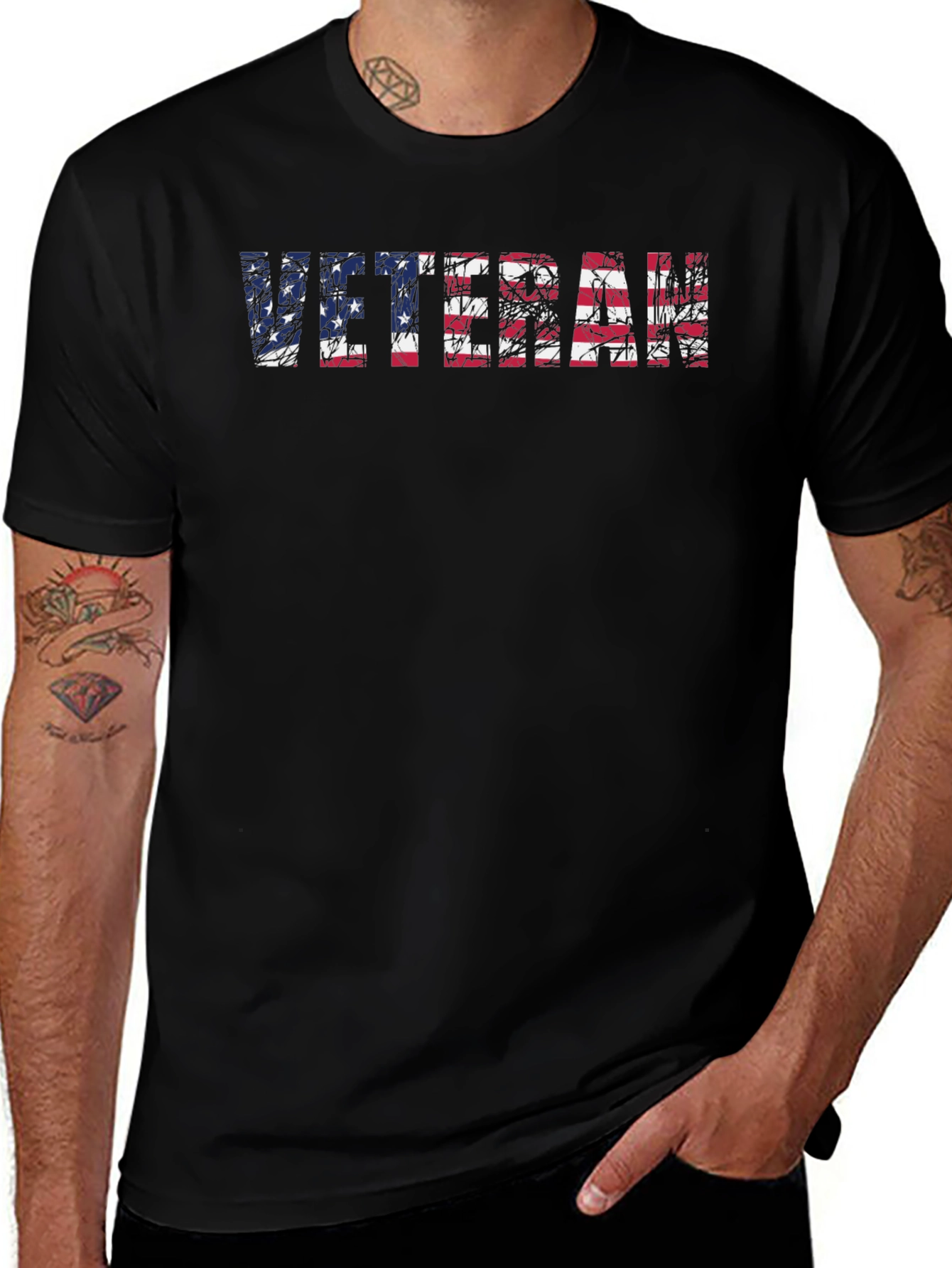 Veteran USA Flag Graphic T-Shirt