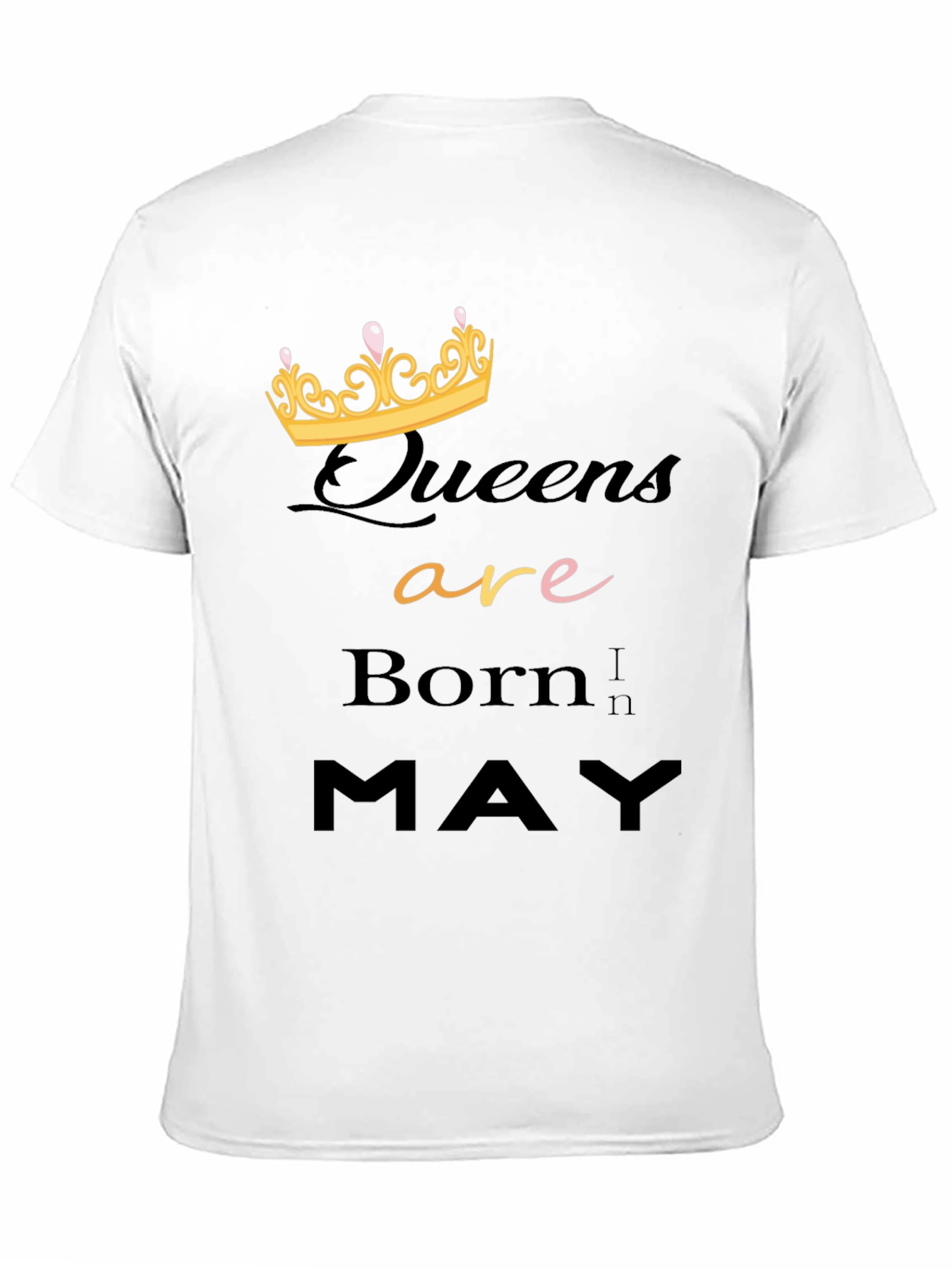 Queens Are Born In May Black Graphic T-Shirt