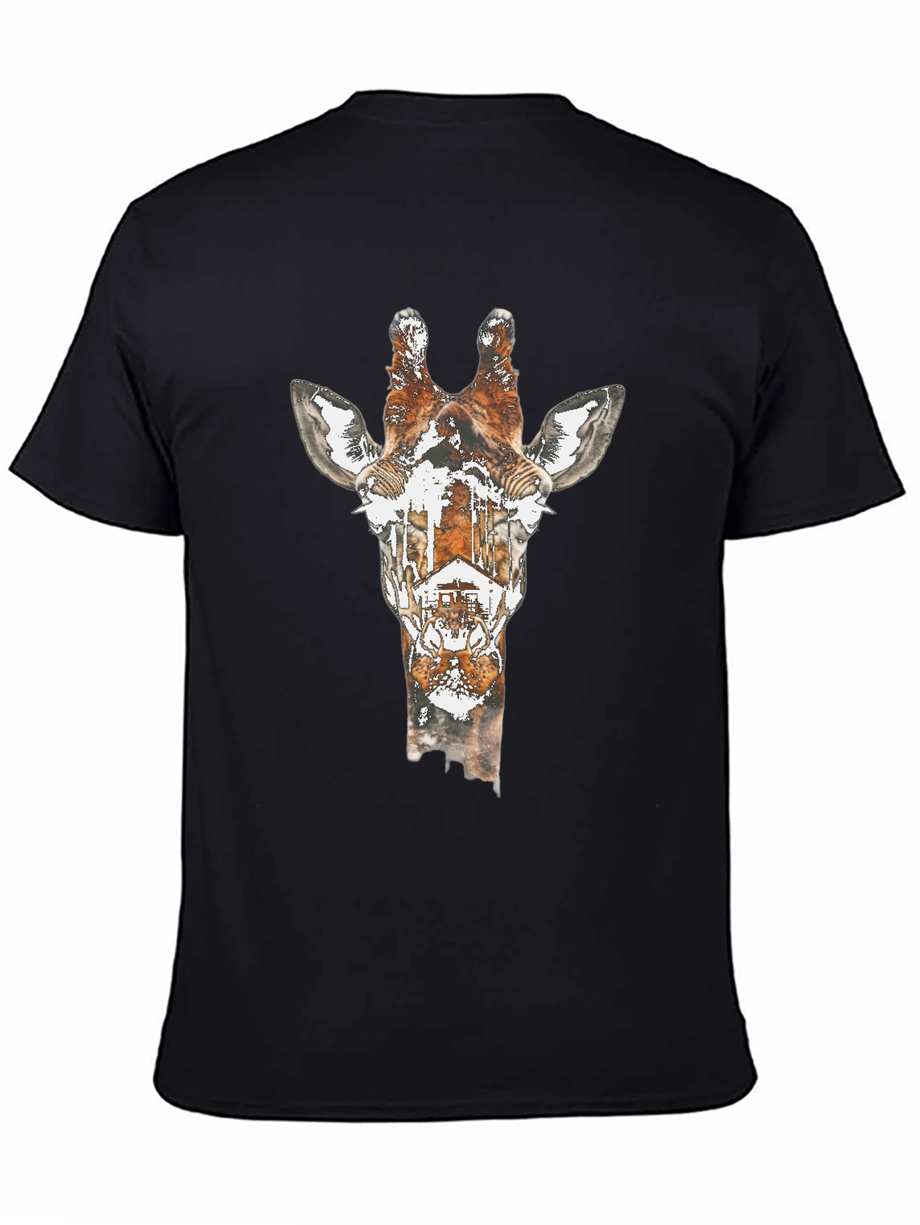 Giraffe Silhouette Graphic Tee - Unique Animal Print Shirt