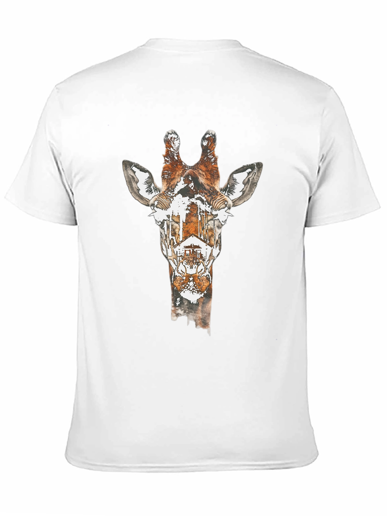 Giraffe Silhouette Graphic Tee - Unique Animal Print Shirt