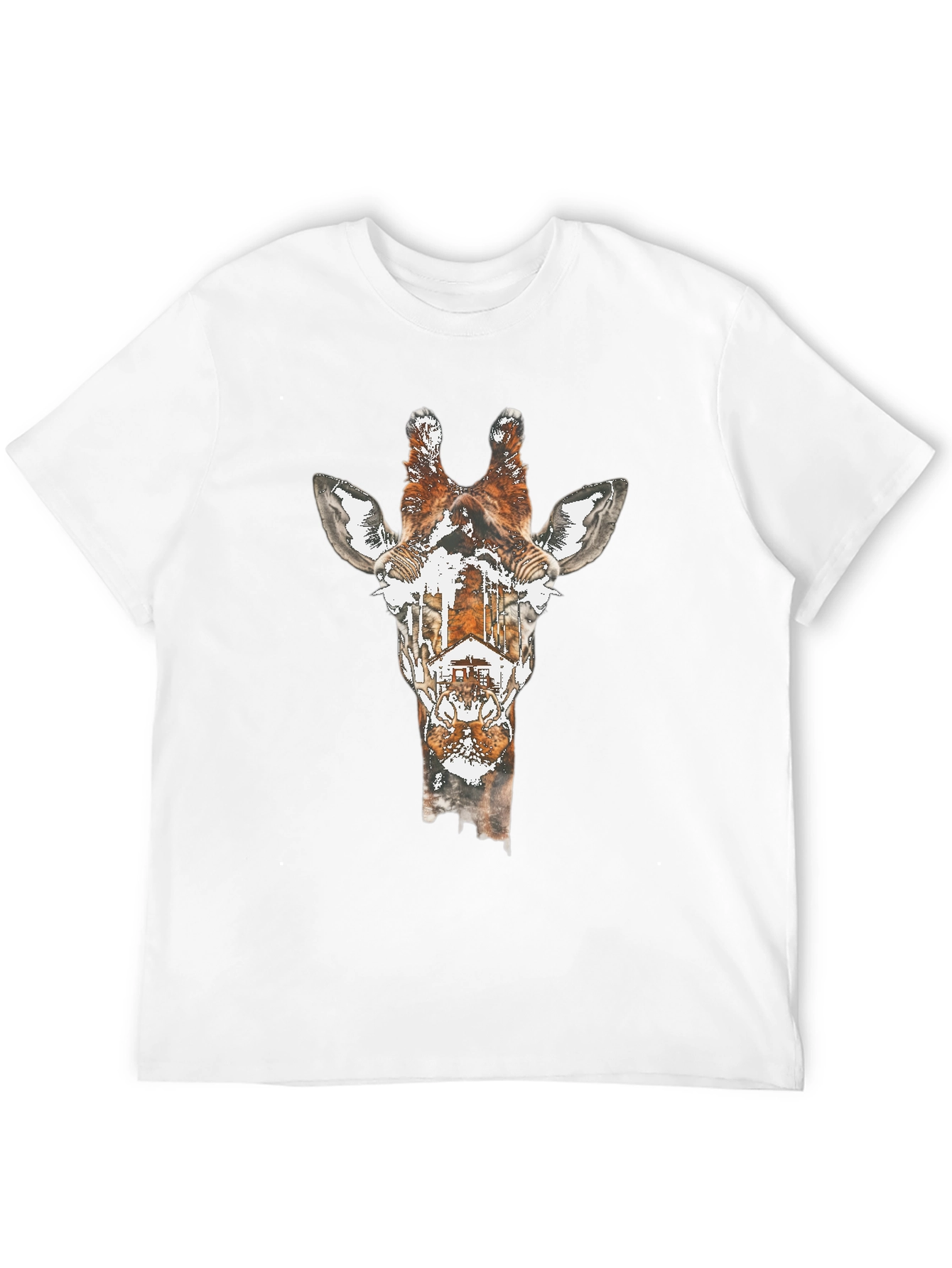 Giraffe Silhouette Graphic Tee - Unique Animal Print Shirt