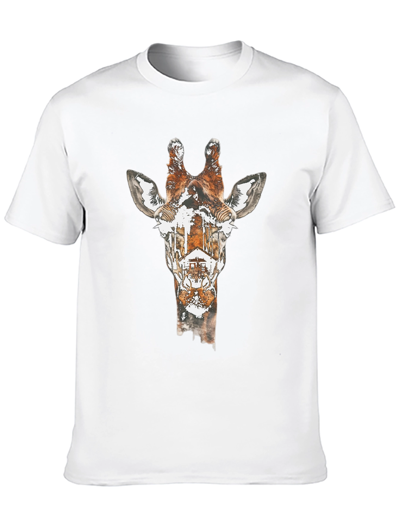 Giraffe Silhouette Graphic Tee - Unique Animal Print Shirt