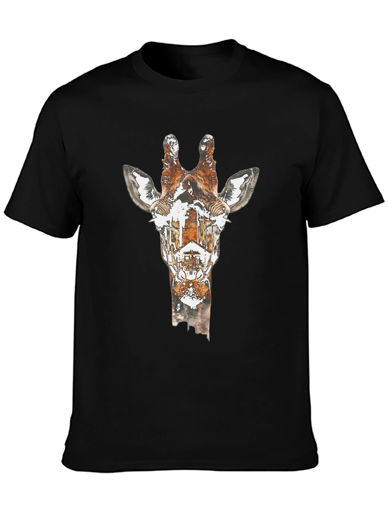 Giraffe Silhouette Graphic Tee - Unique Animal Print Shirt