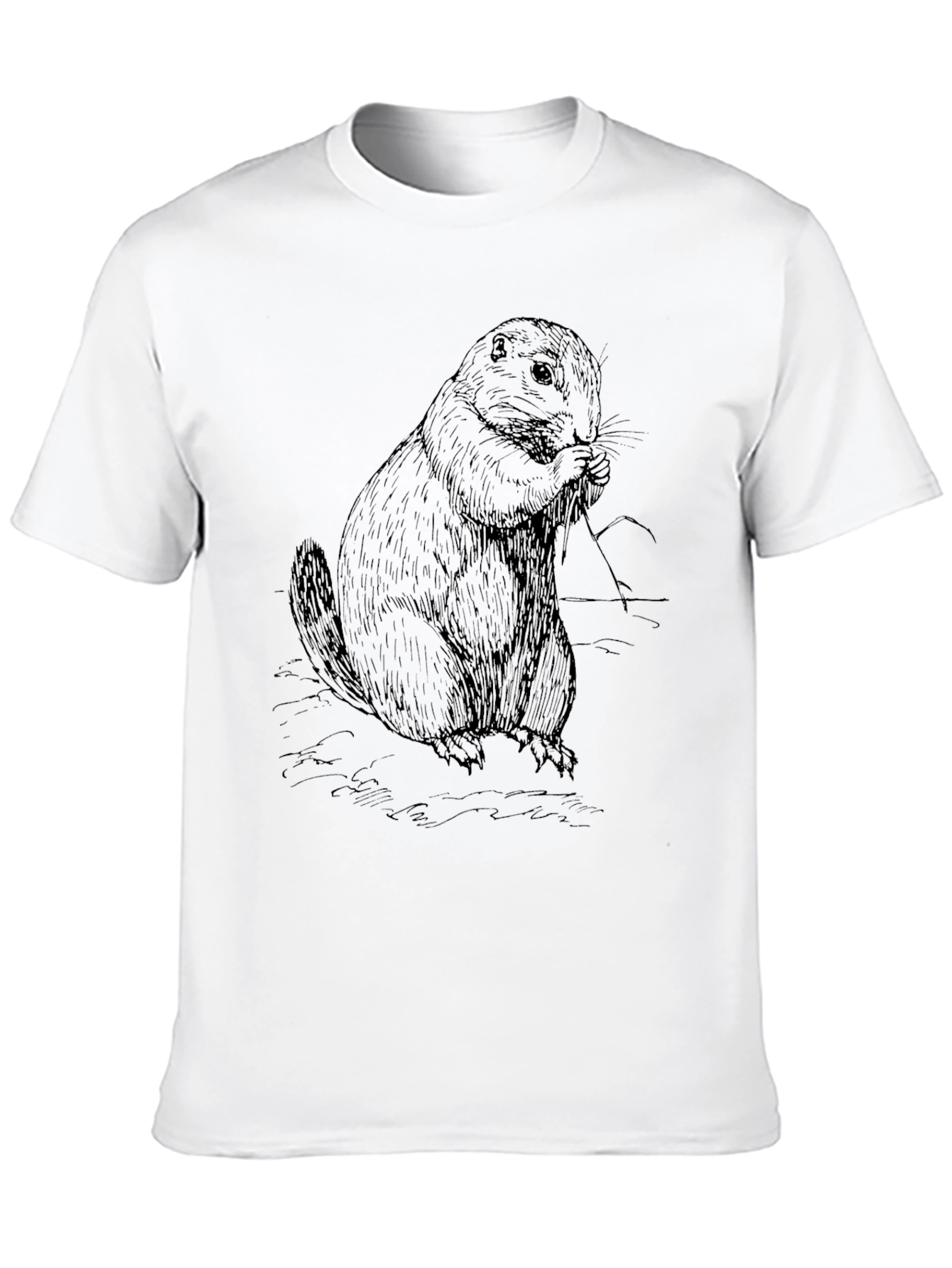 Mens Black Groundhog Graphic Tee