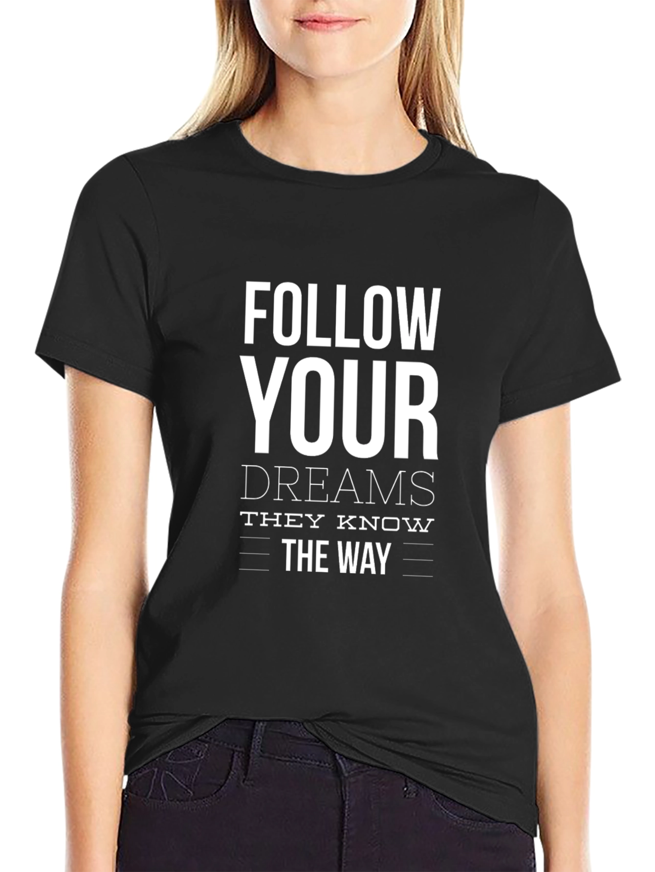 Follow Your Dreams Graphic Tee - Inspirational Black T-Shirt