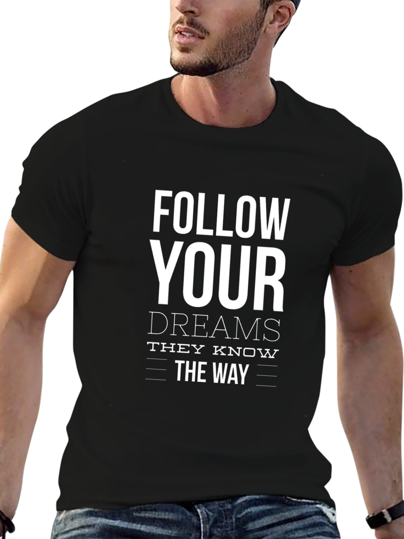 Follow Your Dreams Graphic Tee - Inspirational Black T-Shirt