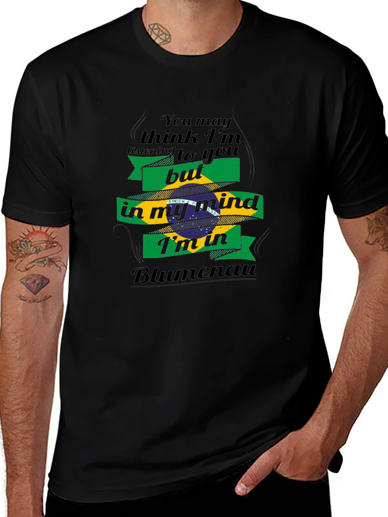 Blumenau Brazil Mind T-Shirt - Black