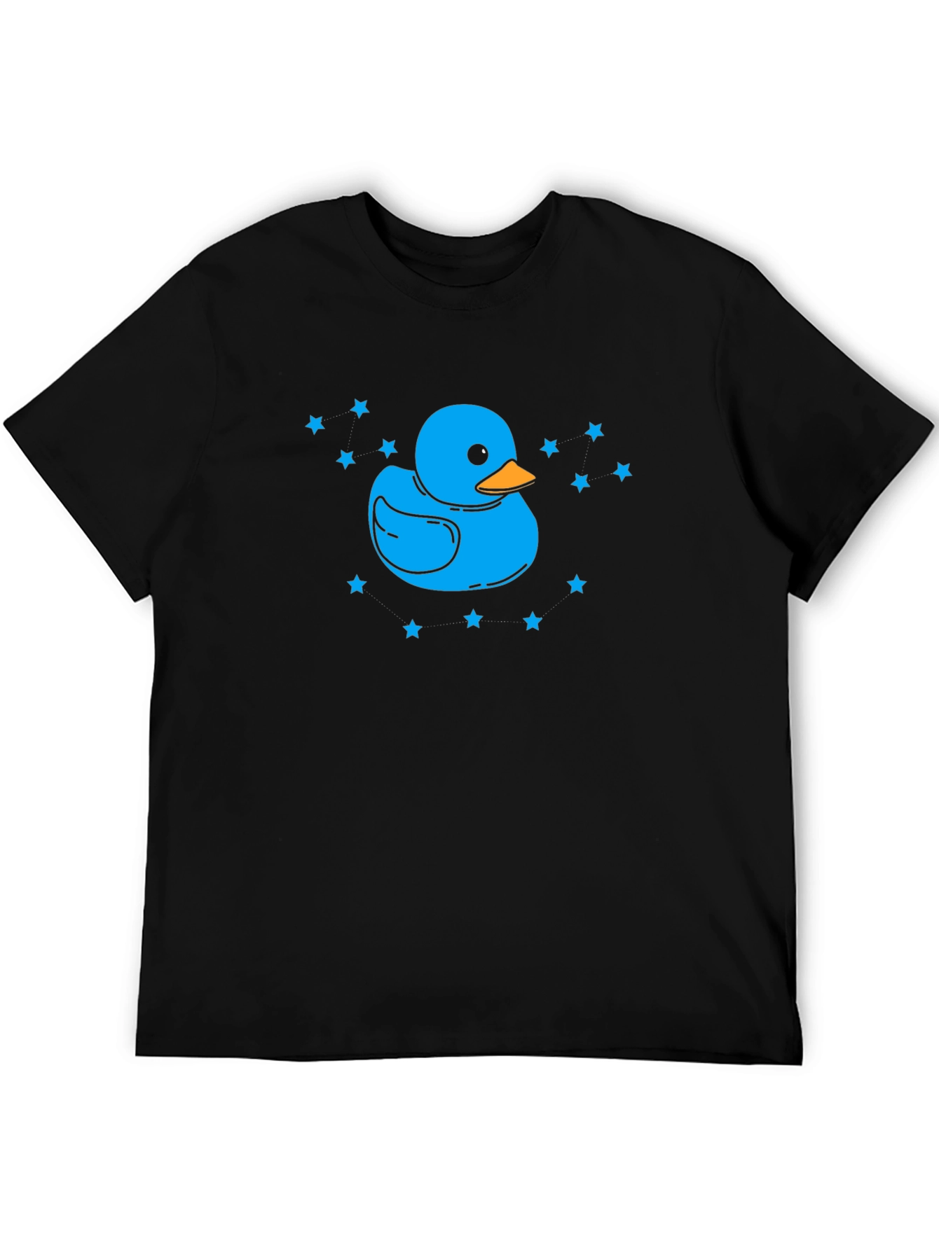 Blue Duck Star Tee - Quirky Black T-Shirt