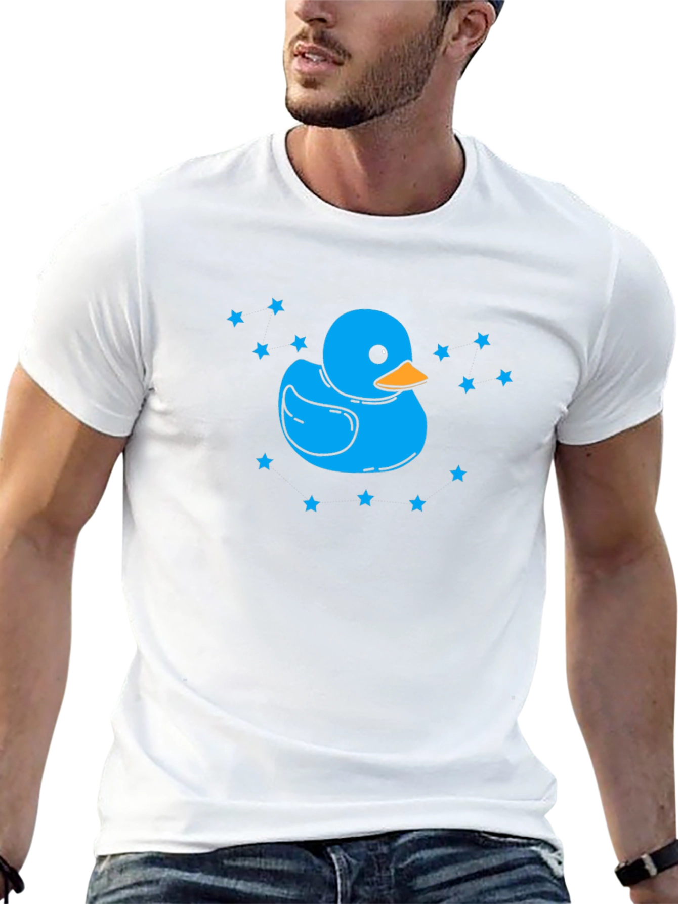 Blue Duck Star Tee - Quirky Black T-Shirt