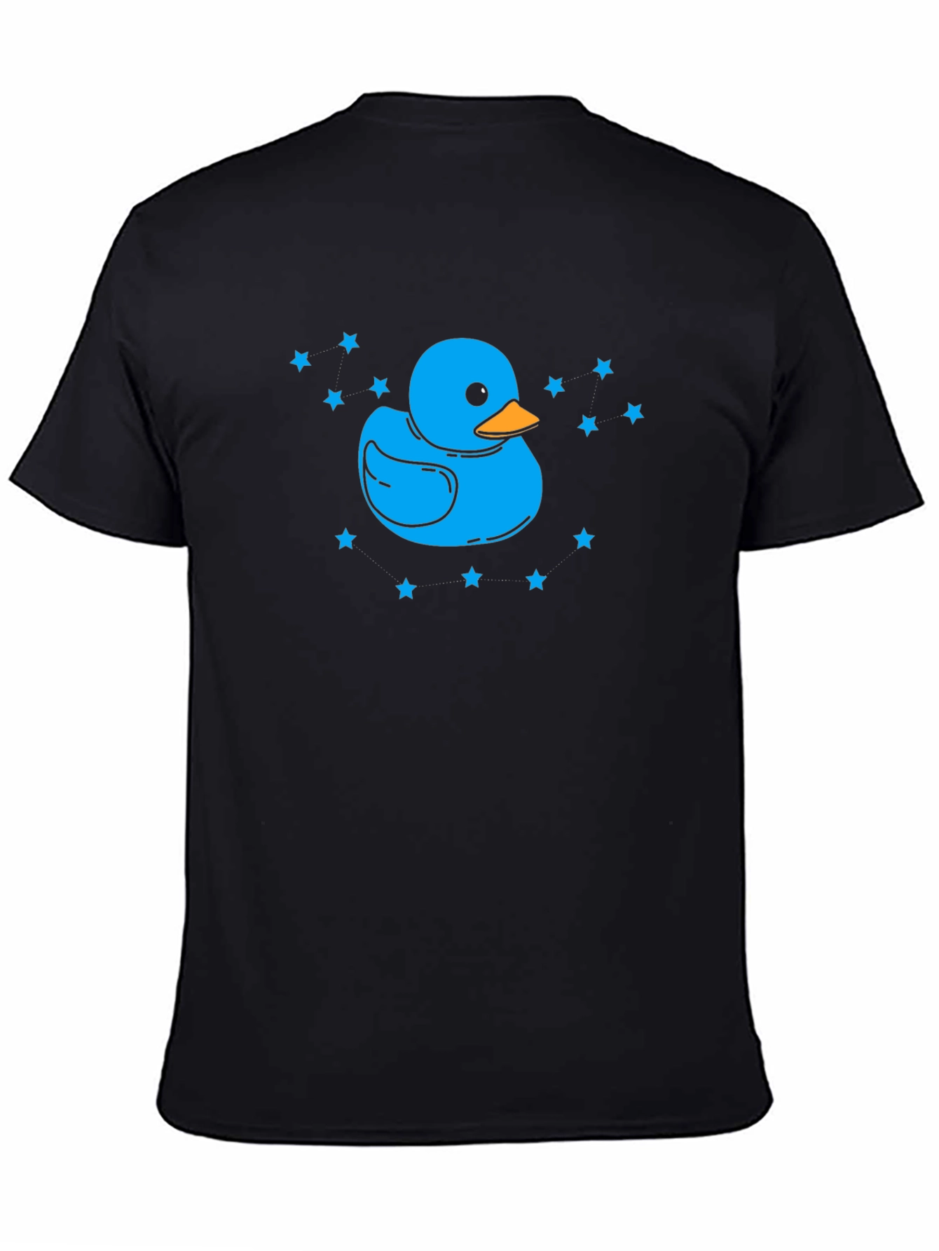 Blue Duck Star Tee - Quirky Black T-Shirt