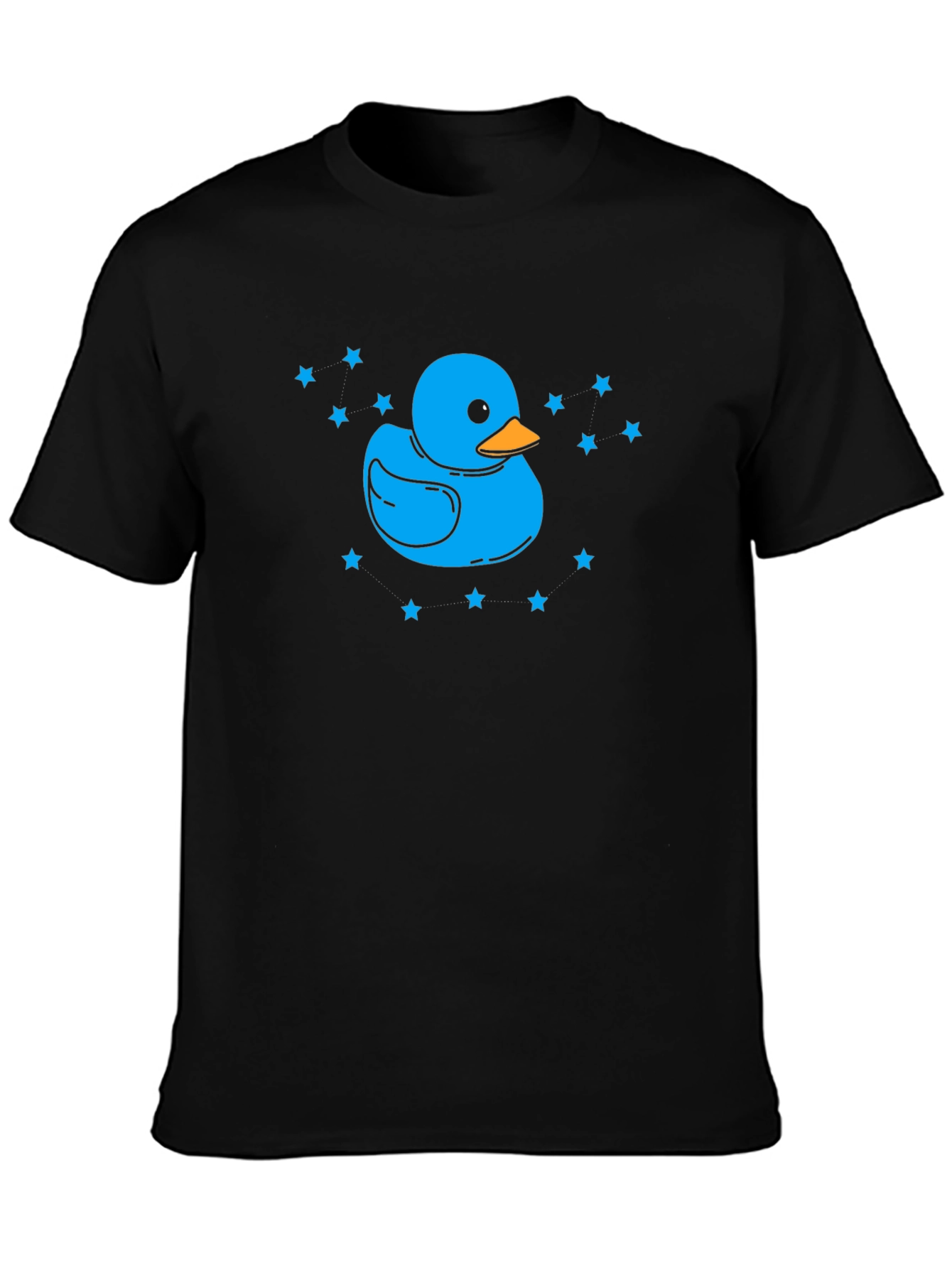 Blue Duck Star Tee - Quirky Black T-Shirt