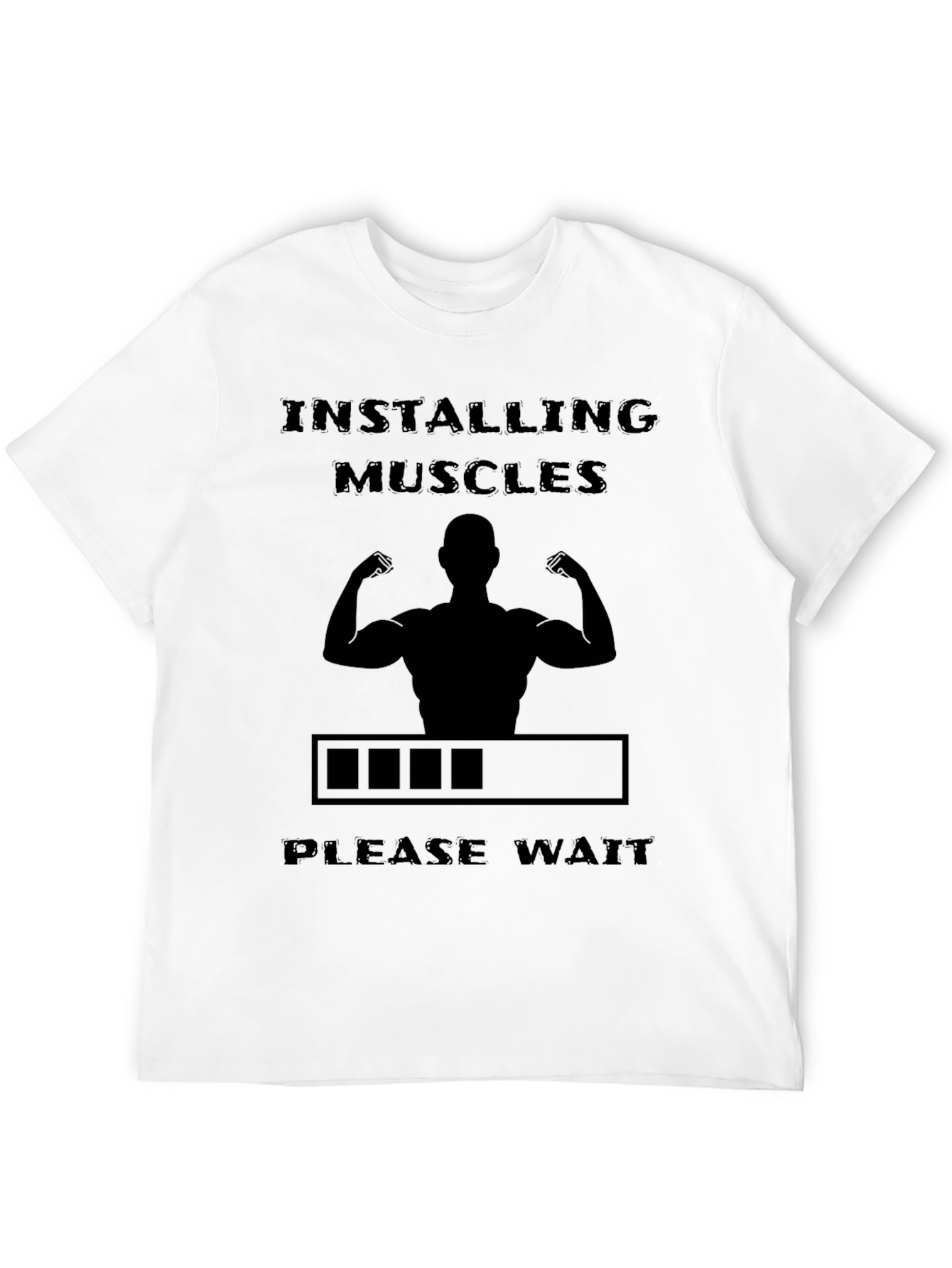 Installing Muscles Graphic Tee - Gym Humor T-Shirt