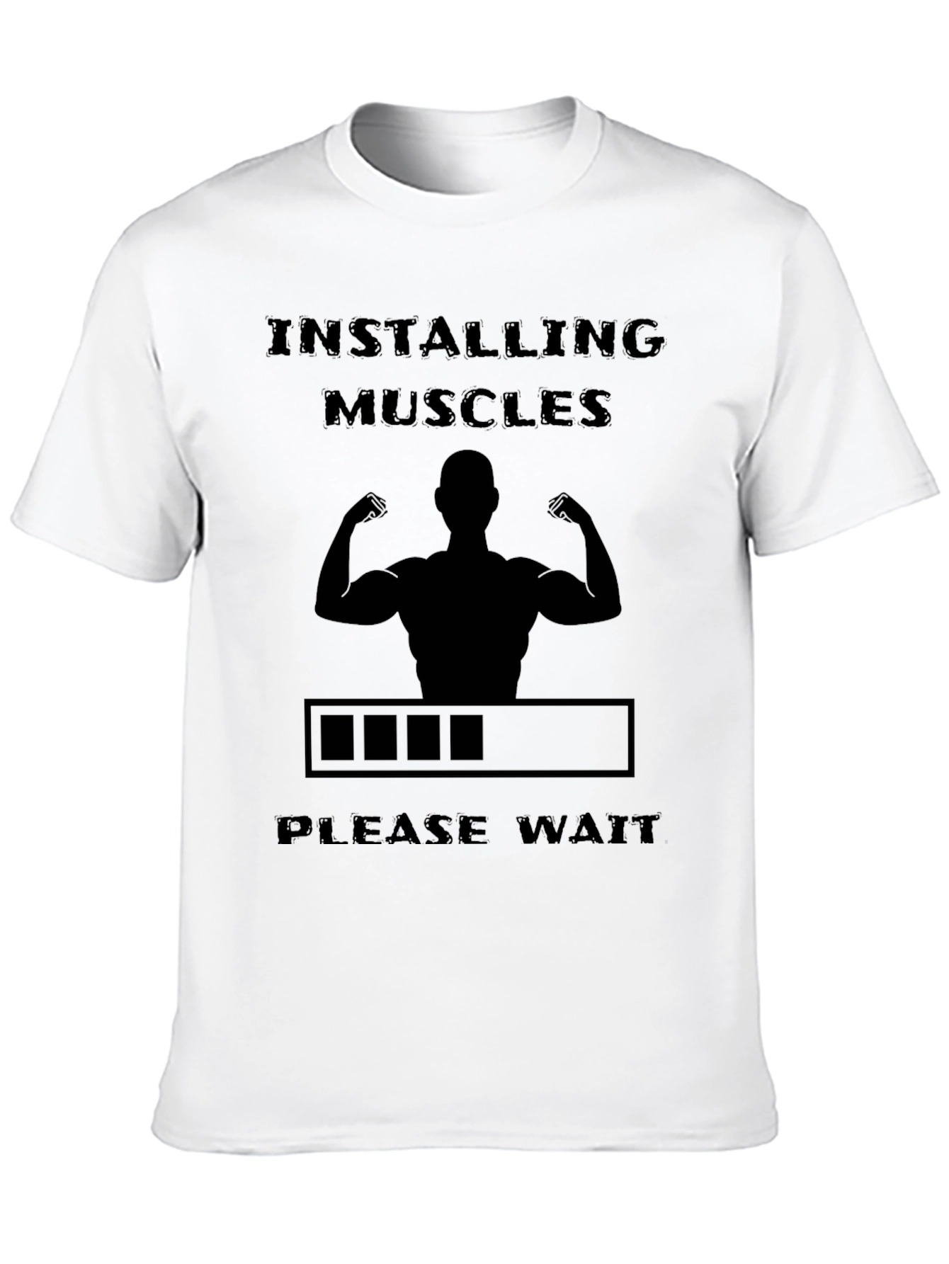 Installing Muscles Graphic Tee - Gym Humor T-Shirt